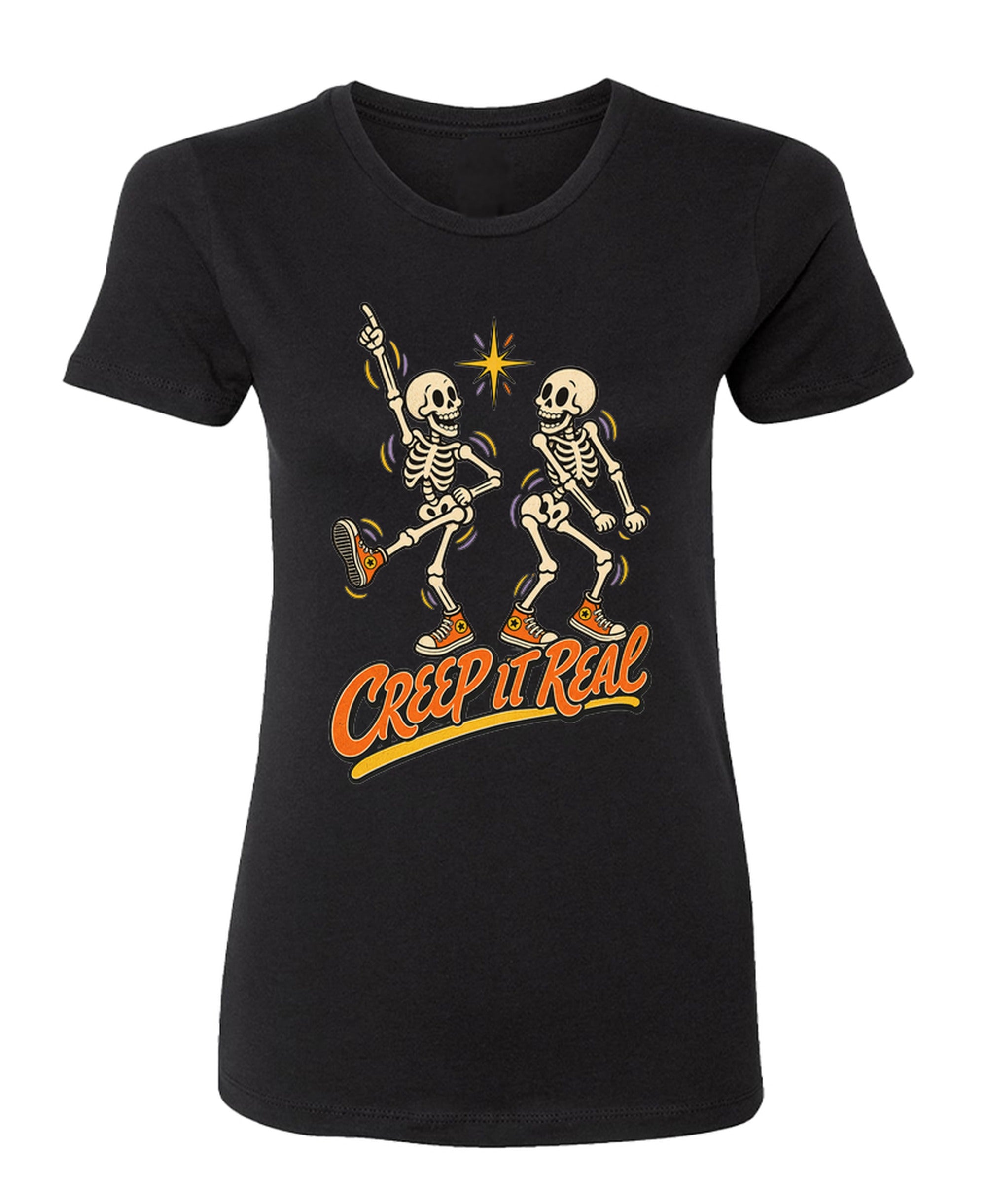 Creep It Real - Ladies Boyfriend Tee - Black