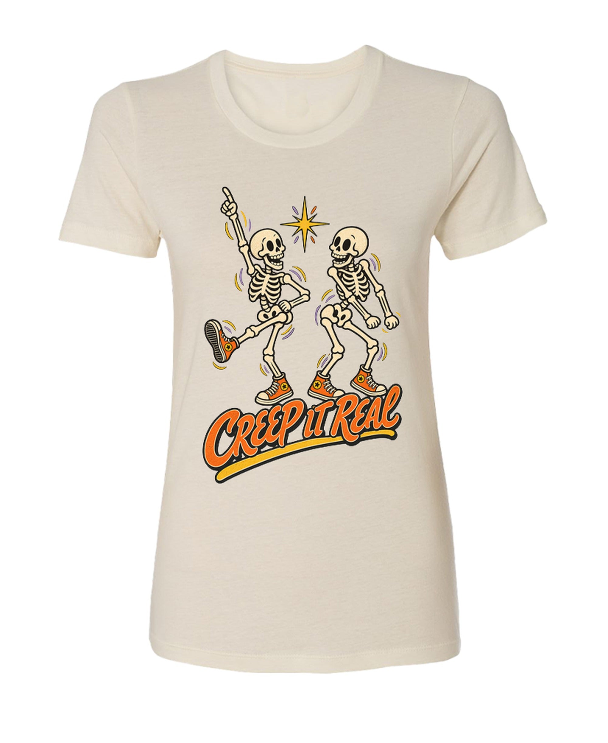 Creep It Real - Ladies Boyfriend Tee - Natural