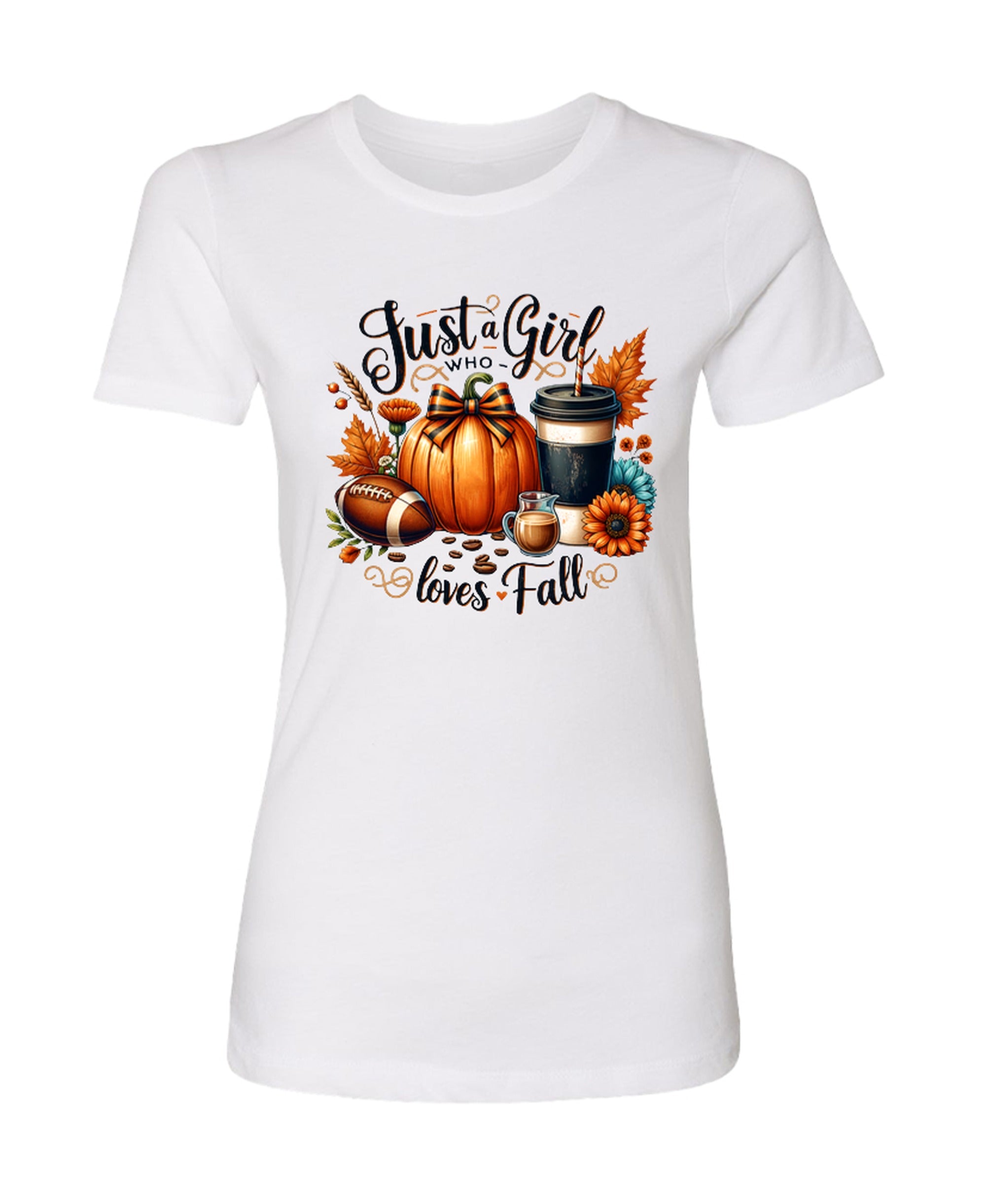 Just Girl Who Loves Fall - Ladies Boyfriend Tee - White
