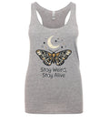 Stay Weird, Stay Alive - Ladies Racerback Tank - Premium Heather
