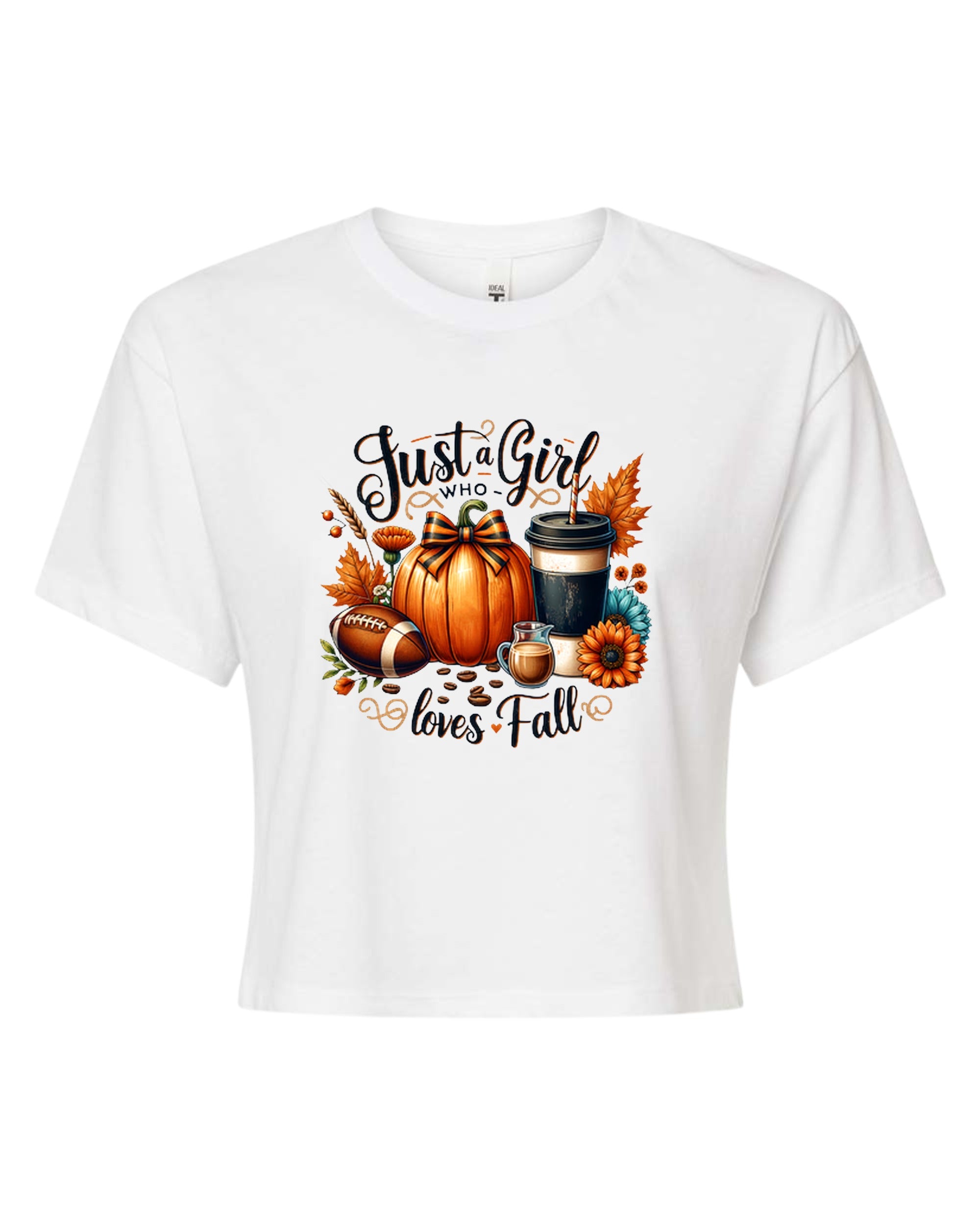 Just Girl Who Loves Fall - NL Crop Top - White