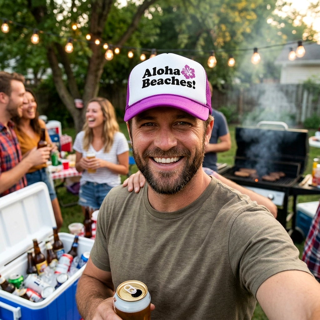 Aloha Beaches - Five Panel Retro Style TRUCKER Cap
