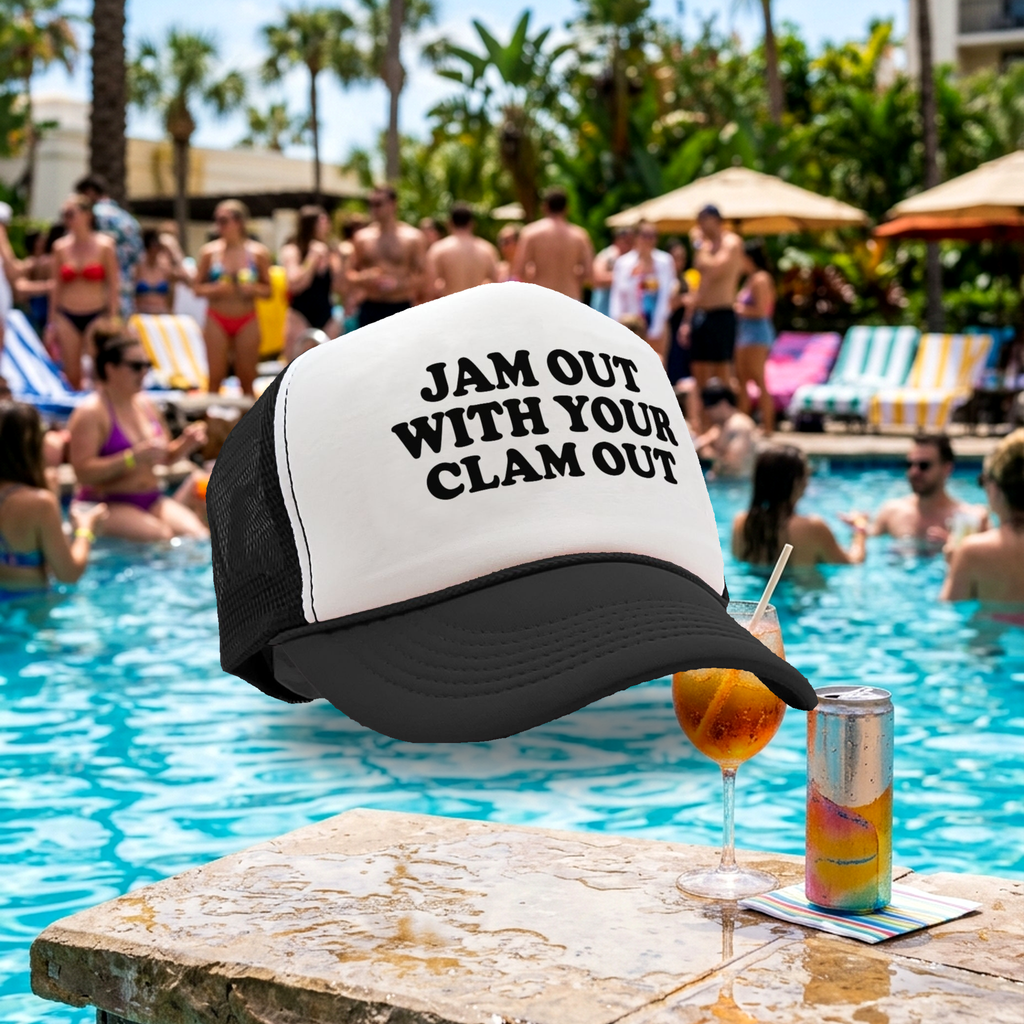 Jam Out With Your Clam Out - Five Panel Retro Style TRUCKER Cap