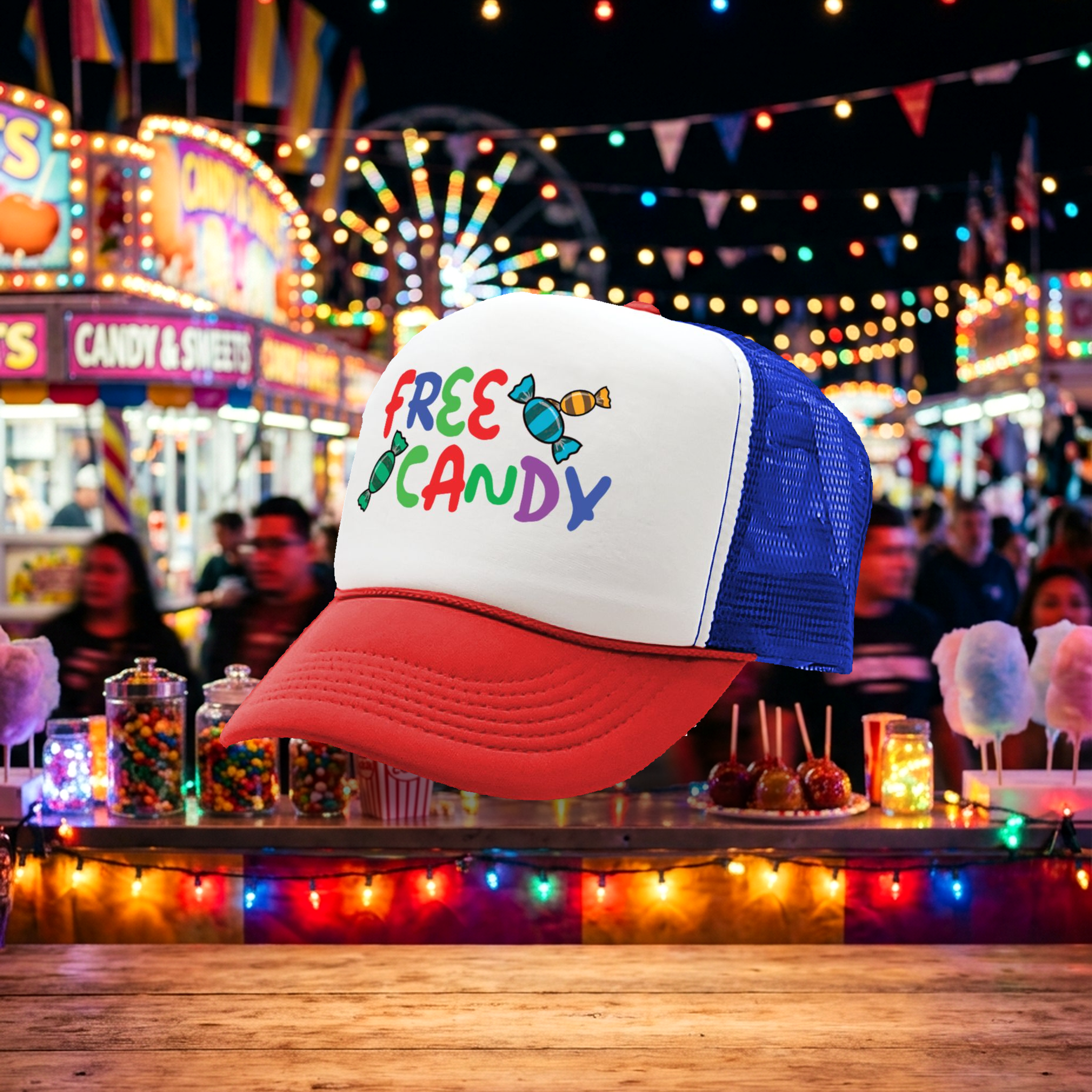 FREE CANDY - Five Panel Retro Style TRUCKER Cap