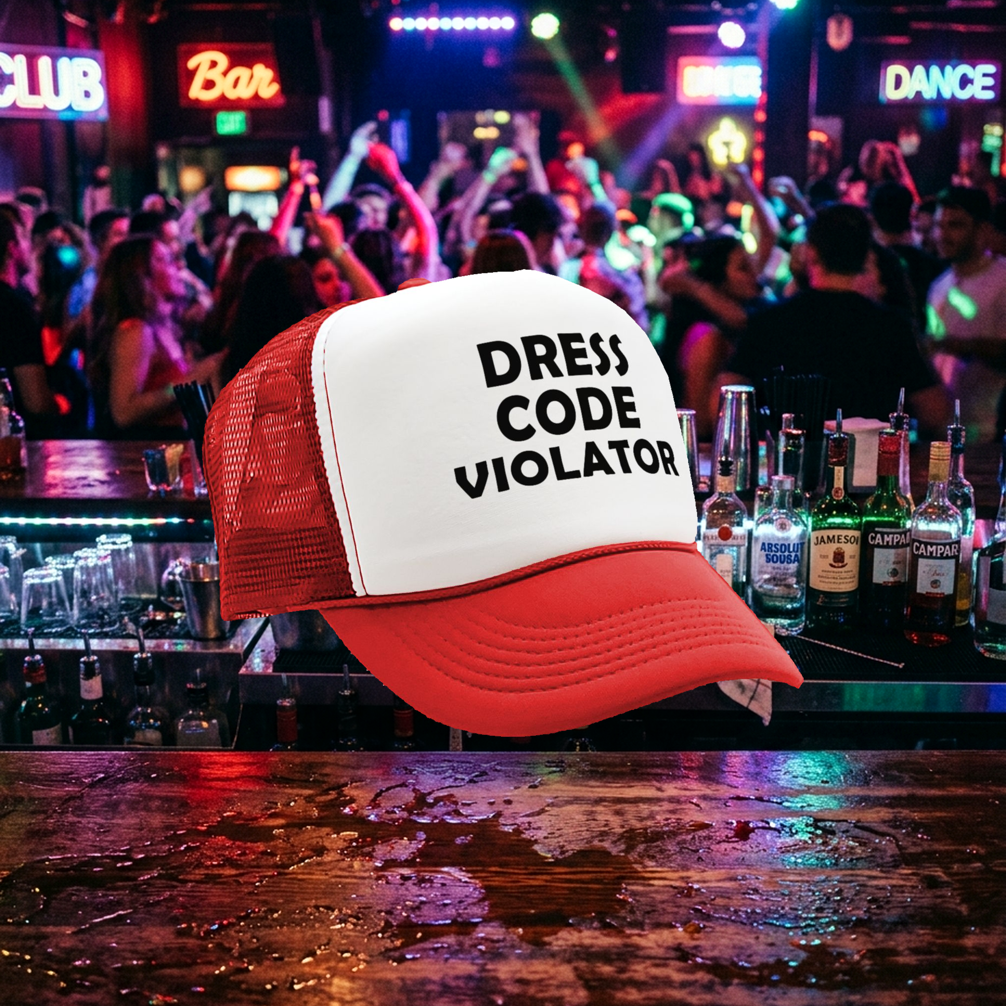 DRESS CODE VIOLATOR - Five Panel Retro Style TRUCKER Cap