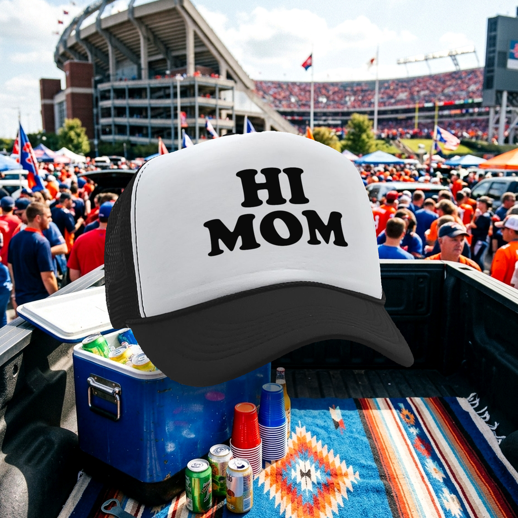 HI MOM - Five Panel Retro Style TRUCKER Cap