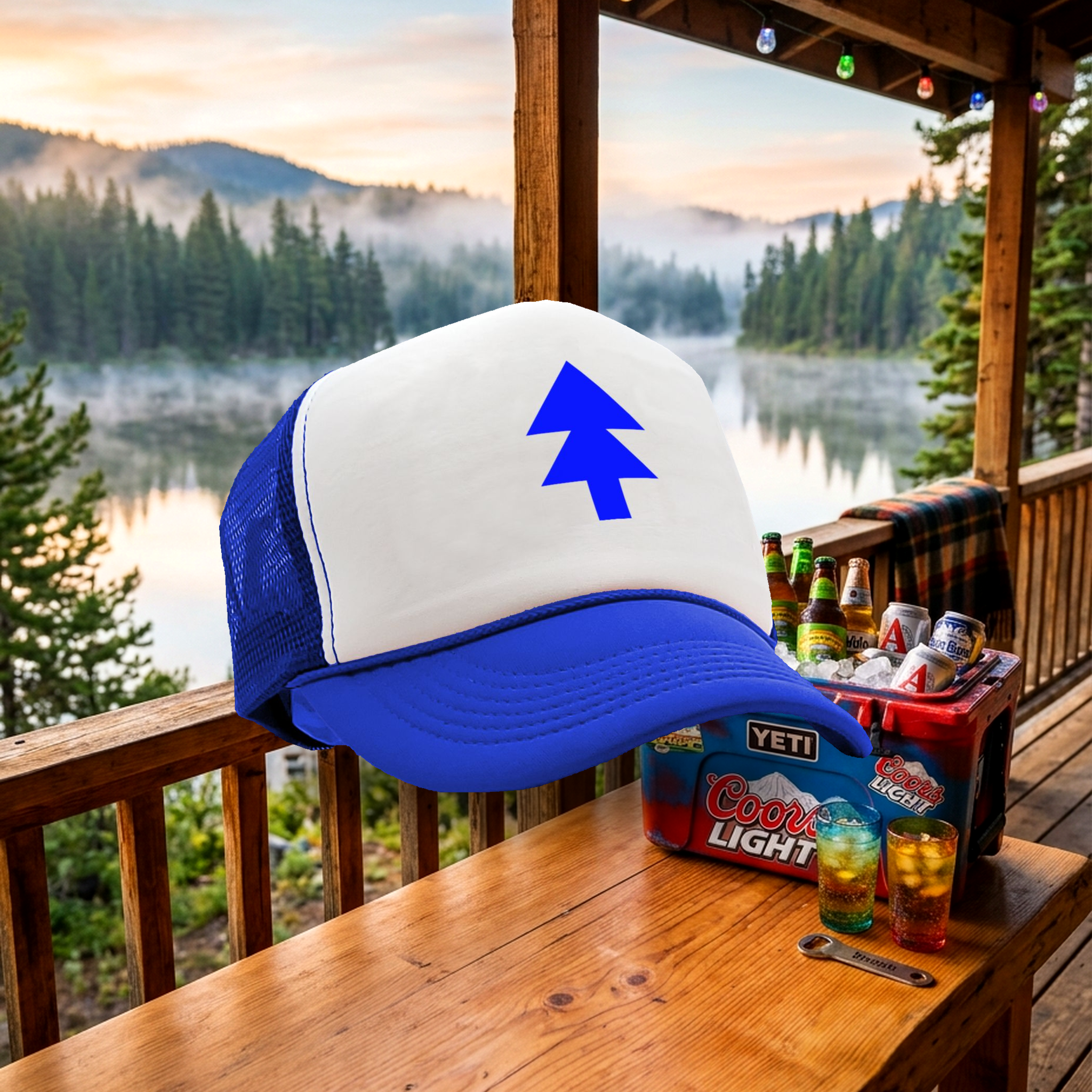 Dippers Pine - Five Panel Retro Style TRUCKER Cap