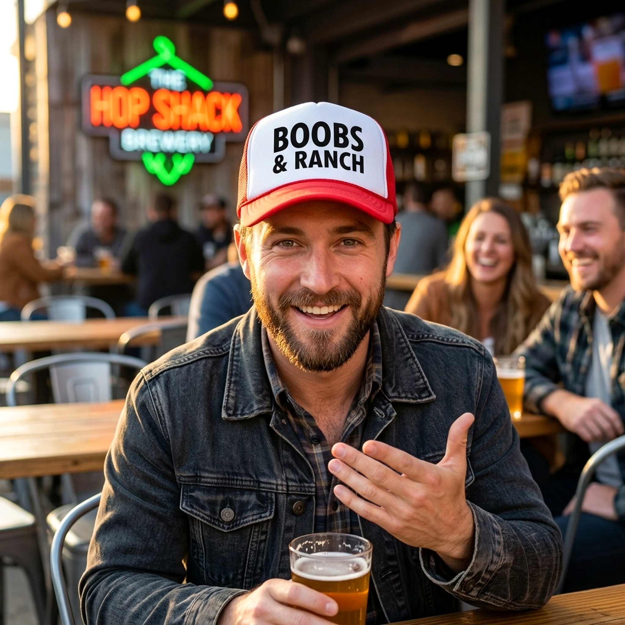 BOOBS AND RANCH - Five Panel Retro Style TRUCKER Cap