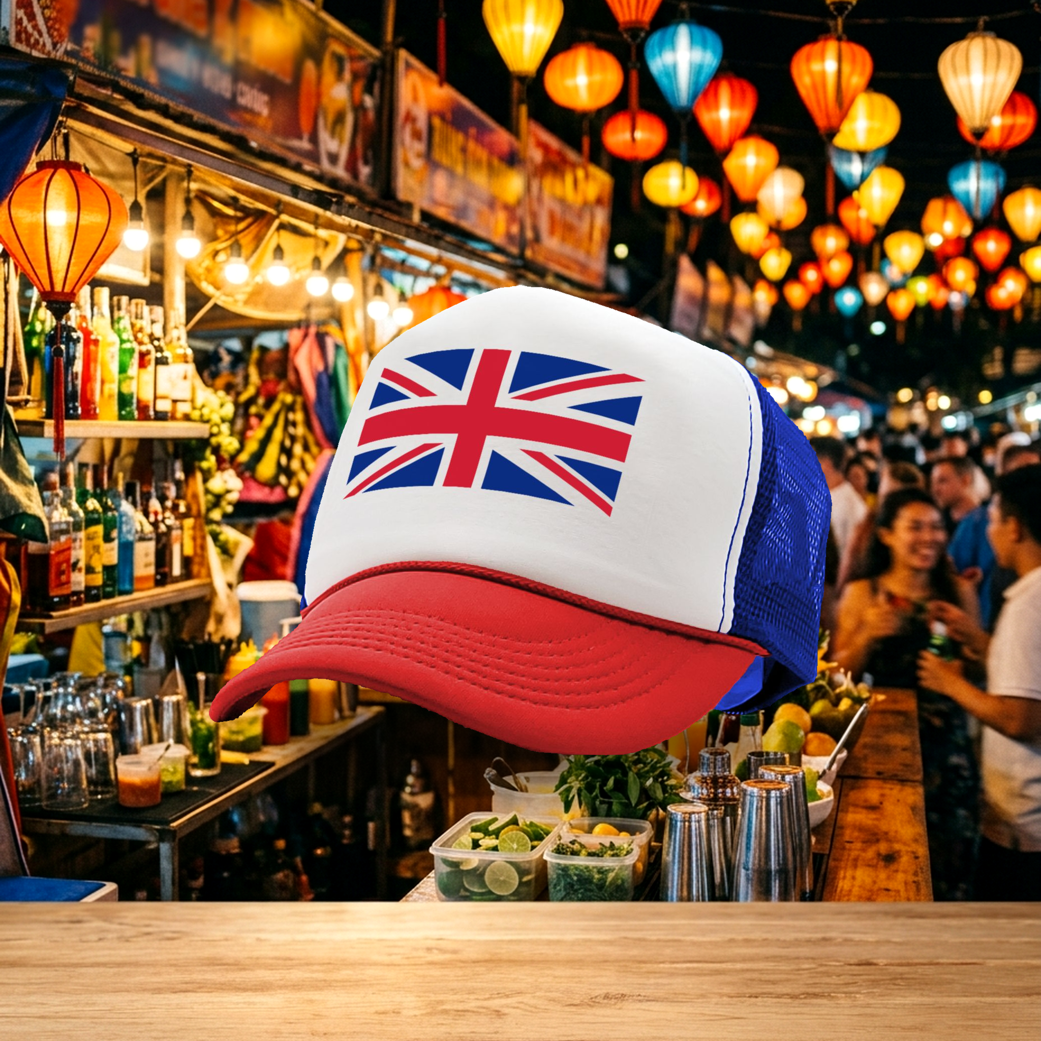 UNION JACK - United Kingdom Flag - Five Panel Retro Style TRUCKER Cap
