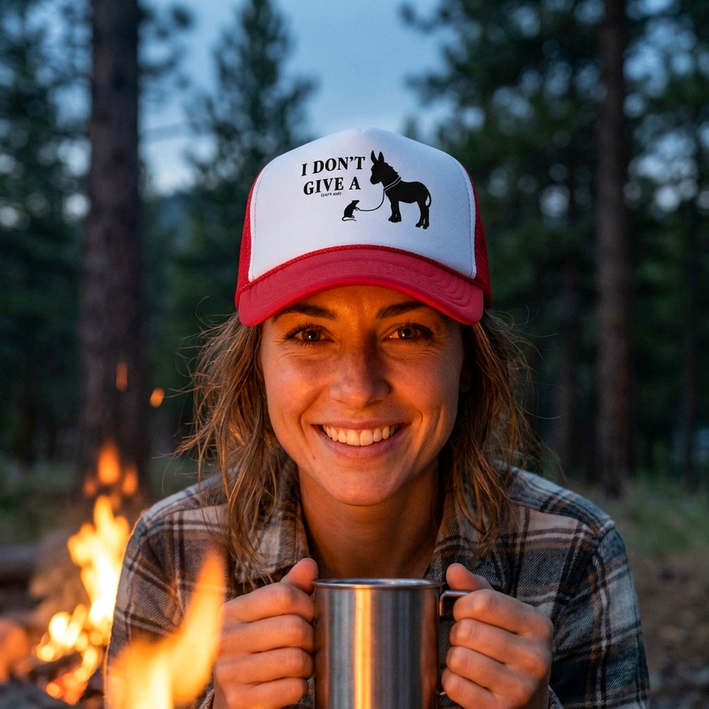 I Don't Give a RAT'S ASS - Five Panel Retro Style TRUCKER Cap