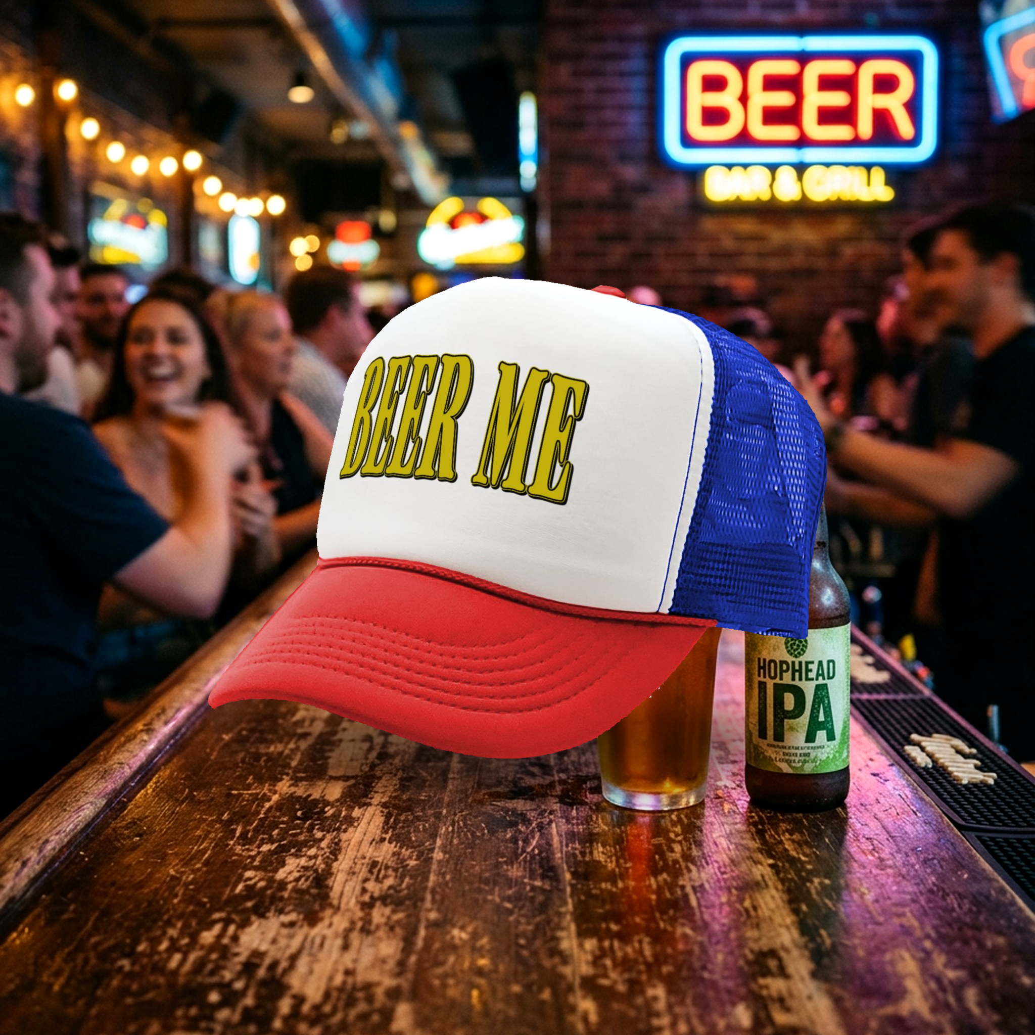 BEER ME - Five Panel Retro Style TRUCKER Cap