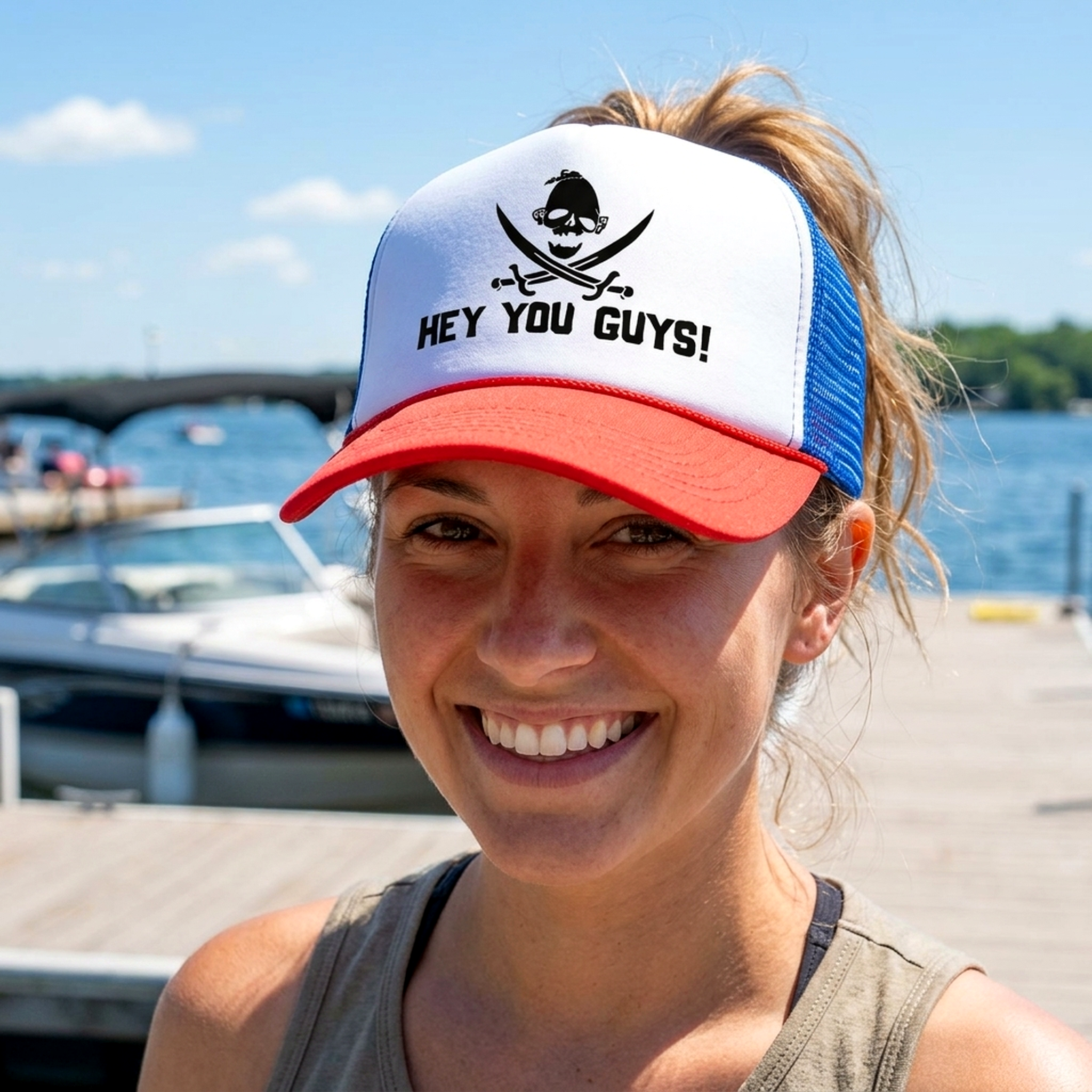 HEY YOU GUYS - Five Panel Retro Style TRUCKER Cap