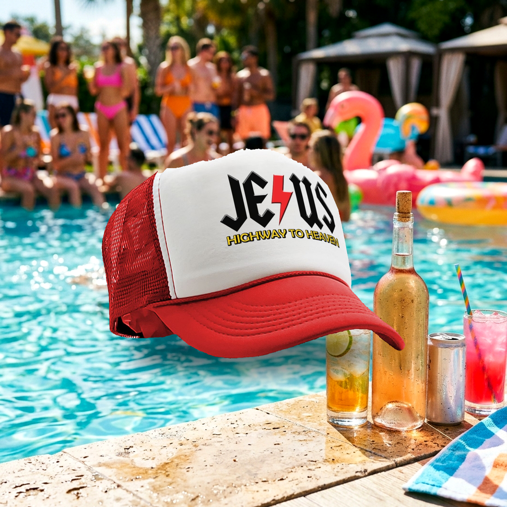 JESUS - HIGHWAY to HEAVEN - Five Panel Retro Style TRUCKER Cap