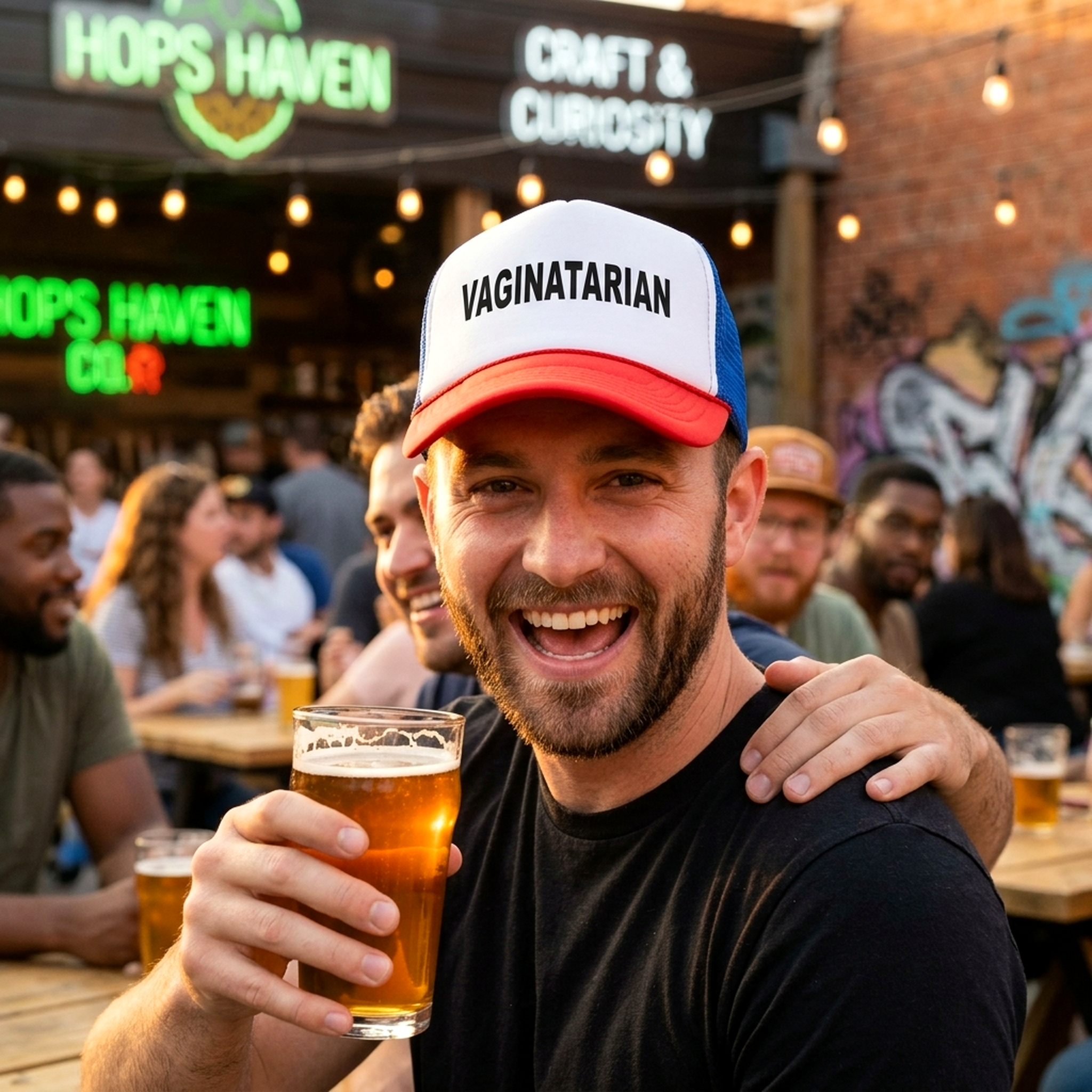 VAGINATARIAN - Five Panel Retro Style TRUCKER Cap