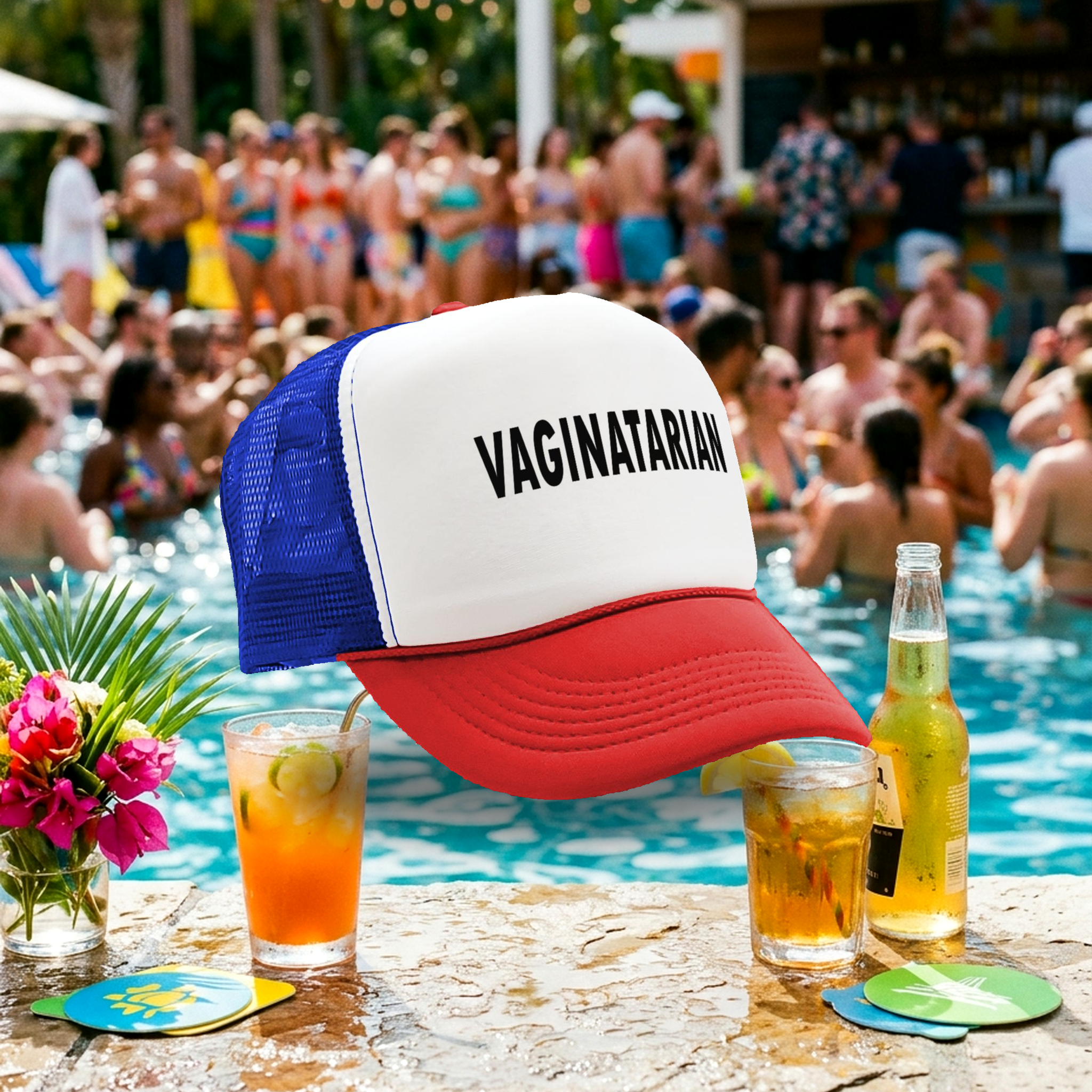 VAGINATARIAN - Five Panel Retro Style TRUCKER Cap