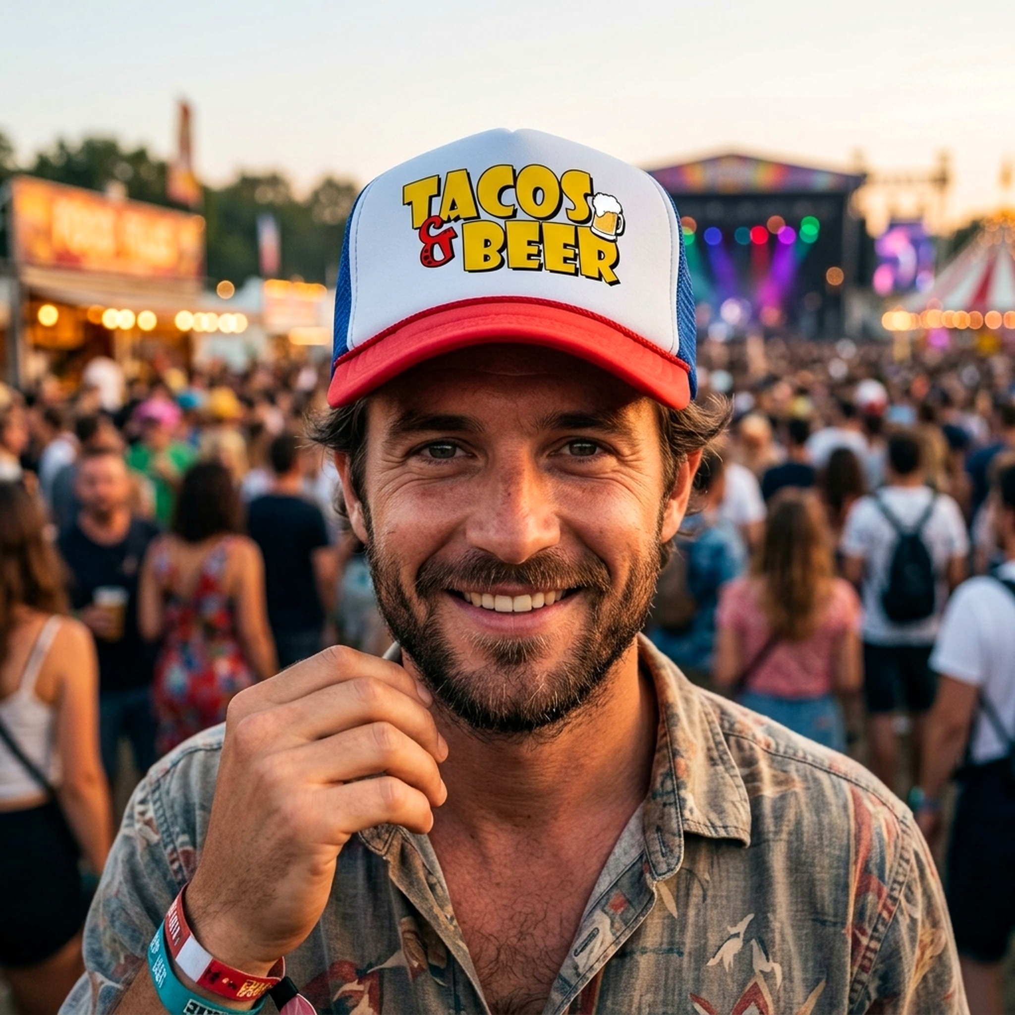 TACOS & BEER - Five Panel Retro Style TRUCKER Cap