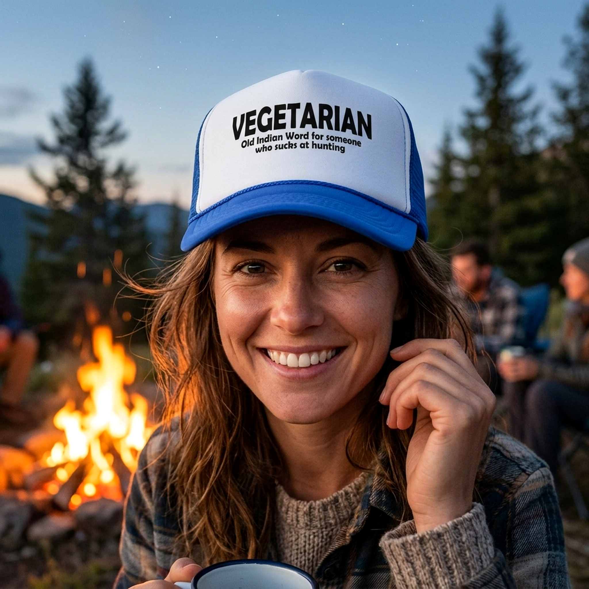 VEGETARIAN - BAD HUNTER - Five Panel Retro Style TRUCKER Cap