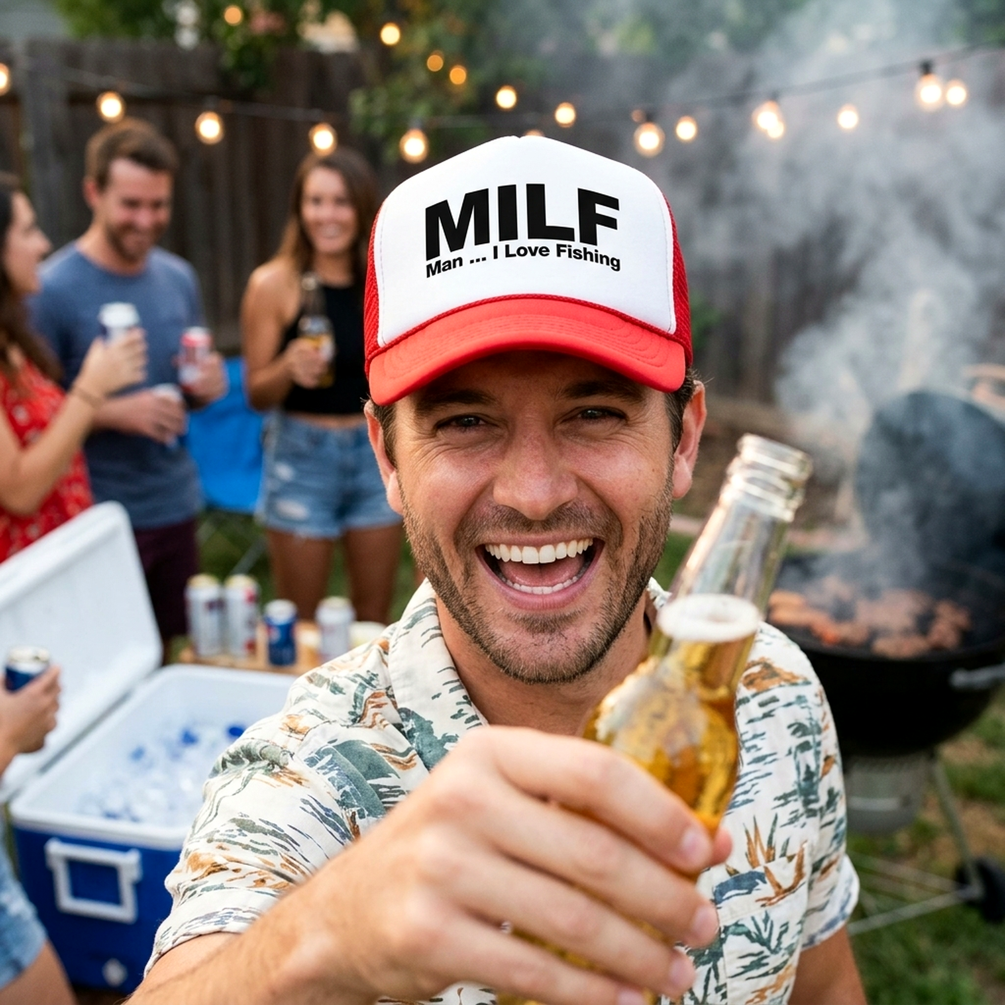 MILF - Man I Love Fishing - Five Panel Retro Style TRUCKER Cap