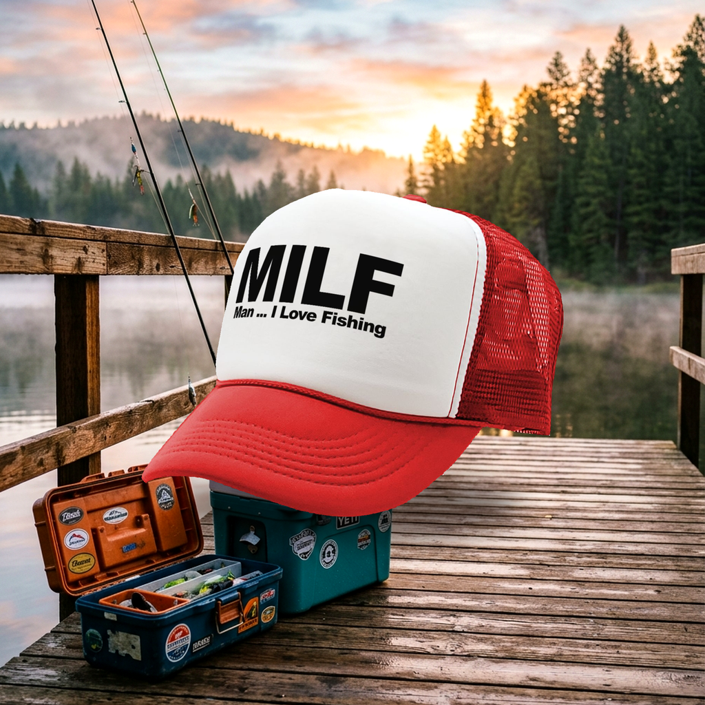 MILF - Man I Love Fishing - Five Panel Retro Style TRUCKER Cap