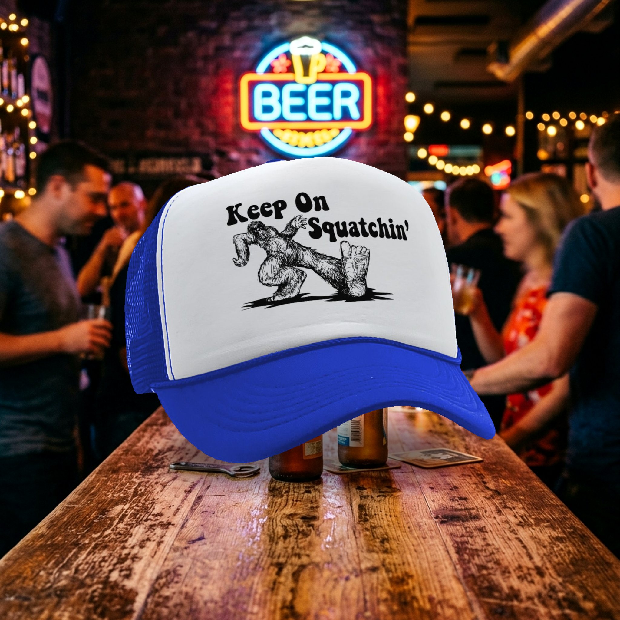 KEEP ON SQUATCHIN' - Five Panel Retro Style TRUCKER Cap