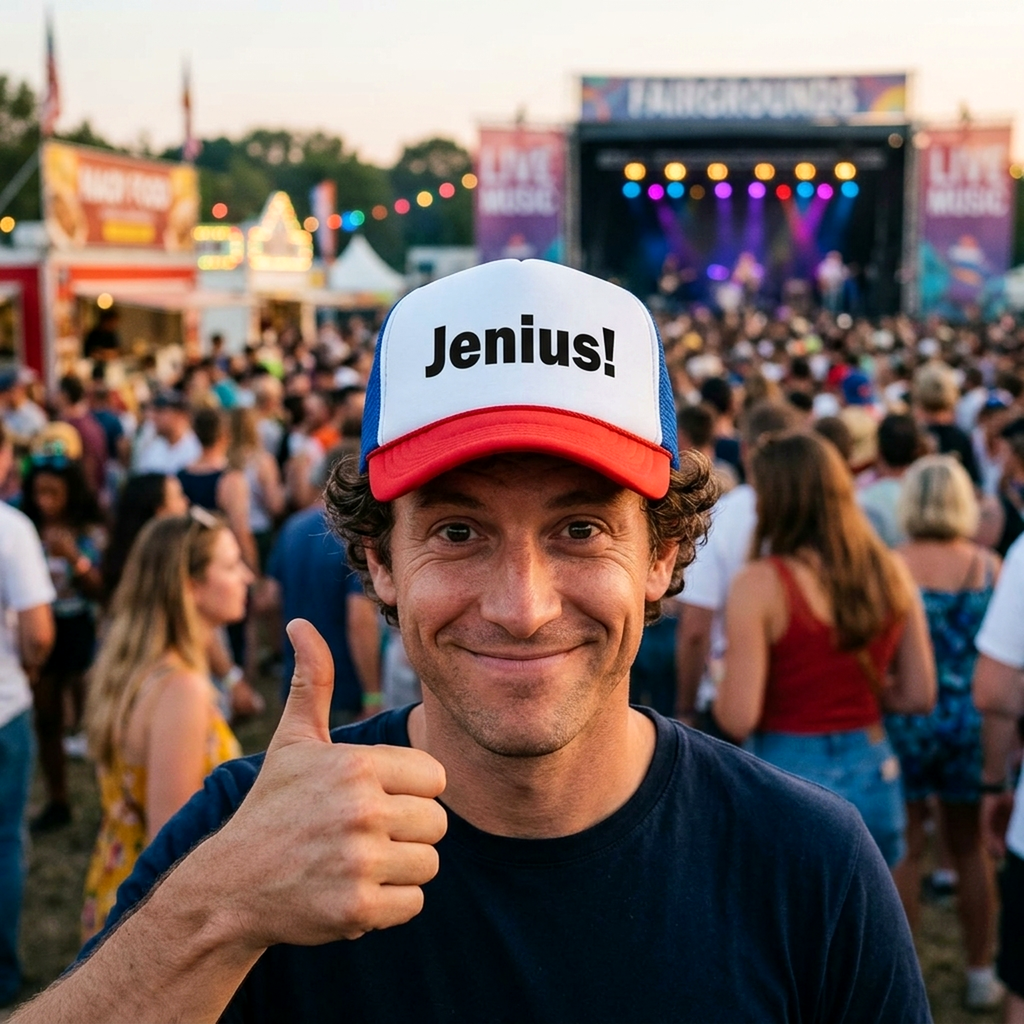JENIUS! - Five Panel Retro Style TRUCKER Cap