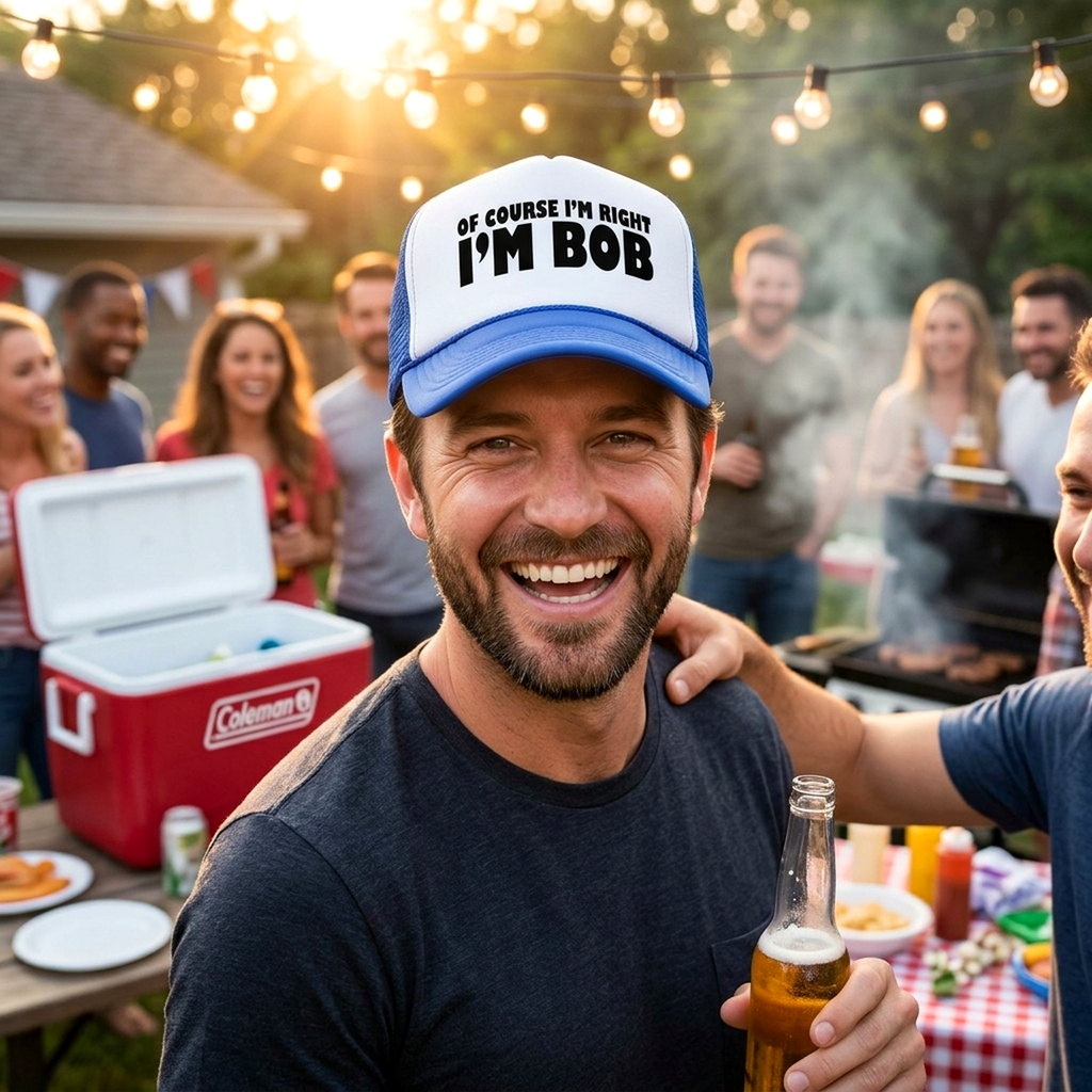 Of Course I'm Right I'm BOB - Five Panel Retro Style TRUCKER Cap