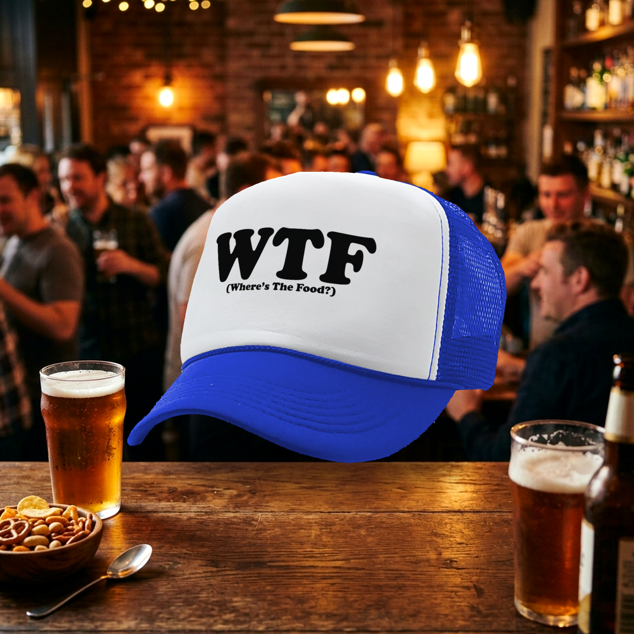 WTF - WHERES The FOOD - Five Panel Retro Style TRUCKER Cap