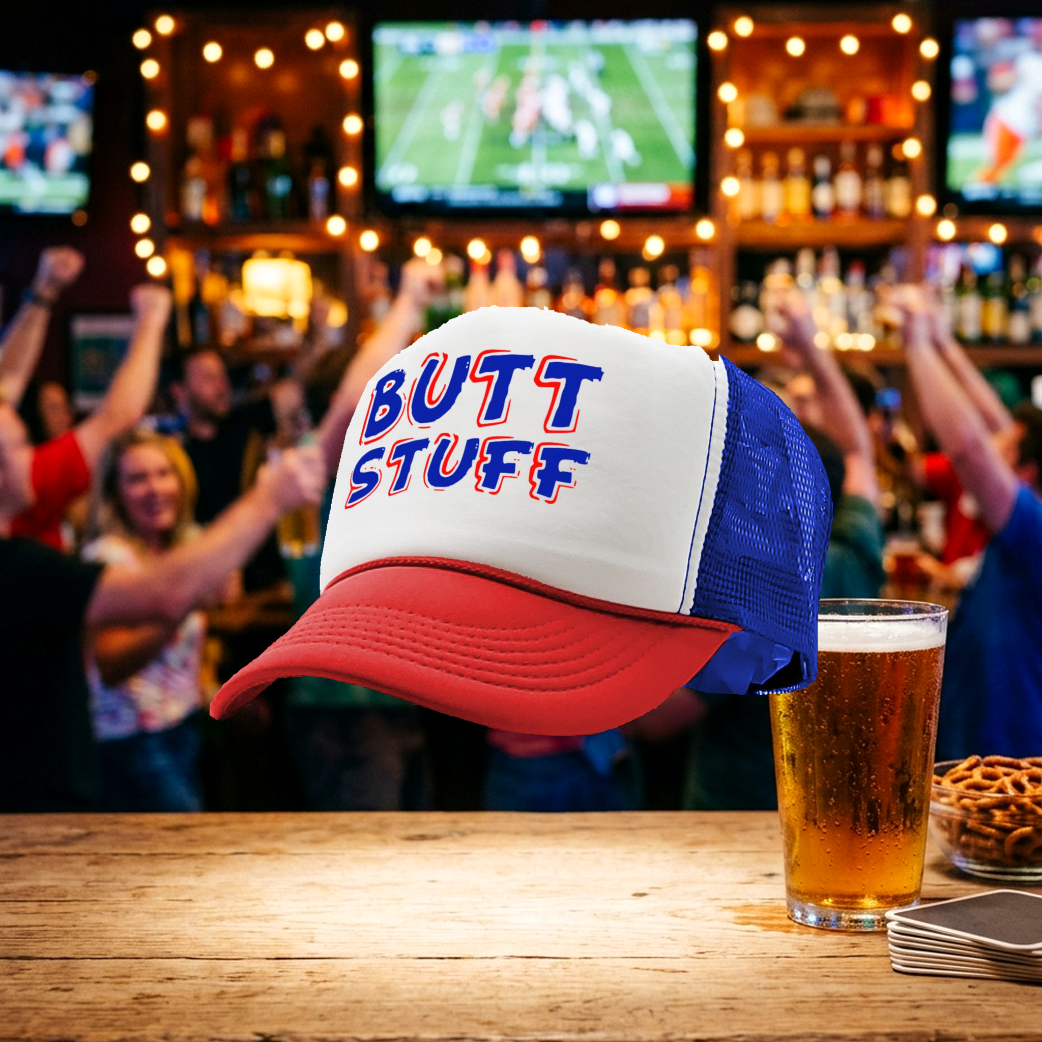 BUTT STUFF - Five Panel Retro Style TRUCKER Cap