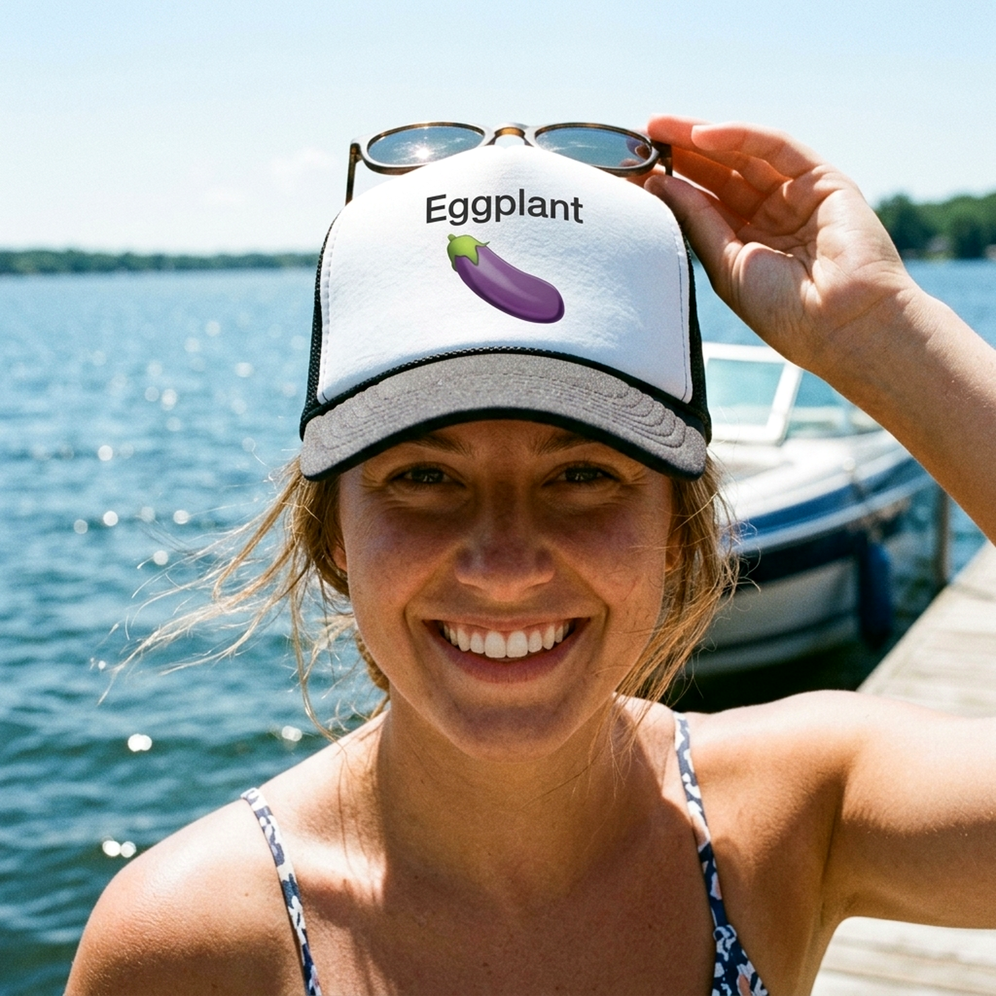 Eggplant boner - Five Panel Retro Style TRUCKER Cap
