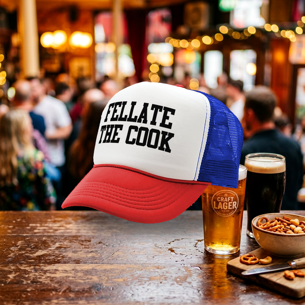 Fellate The Cook - Five Panel Retro Style TRUCKER Cap