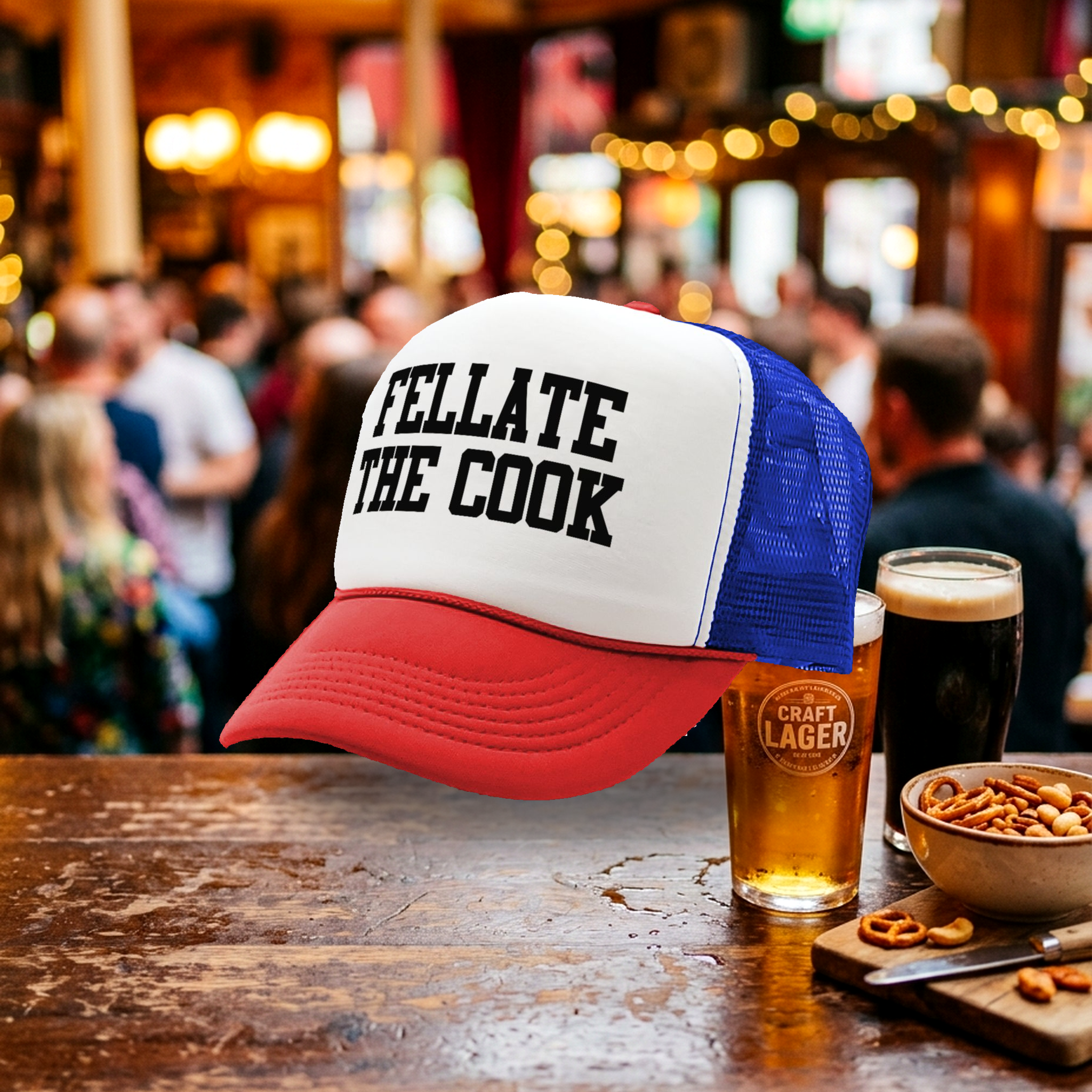 Fellate The Cook - Five Panel Retro Style TRUCKER Cap