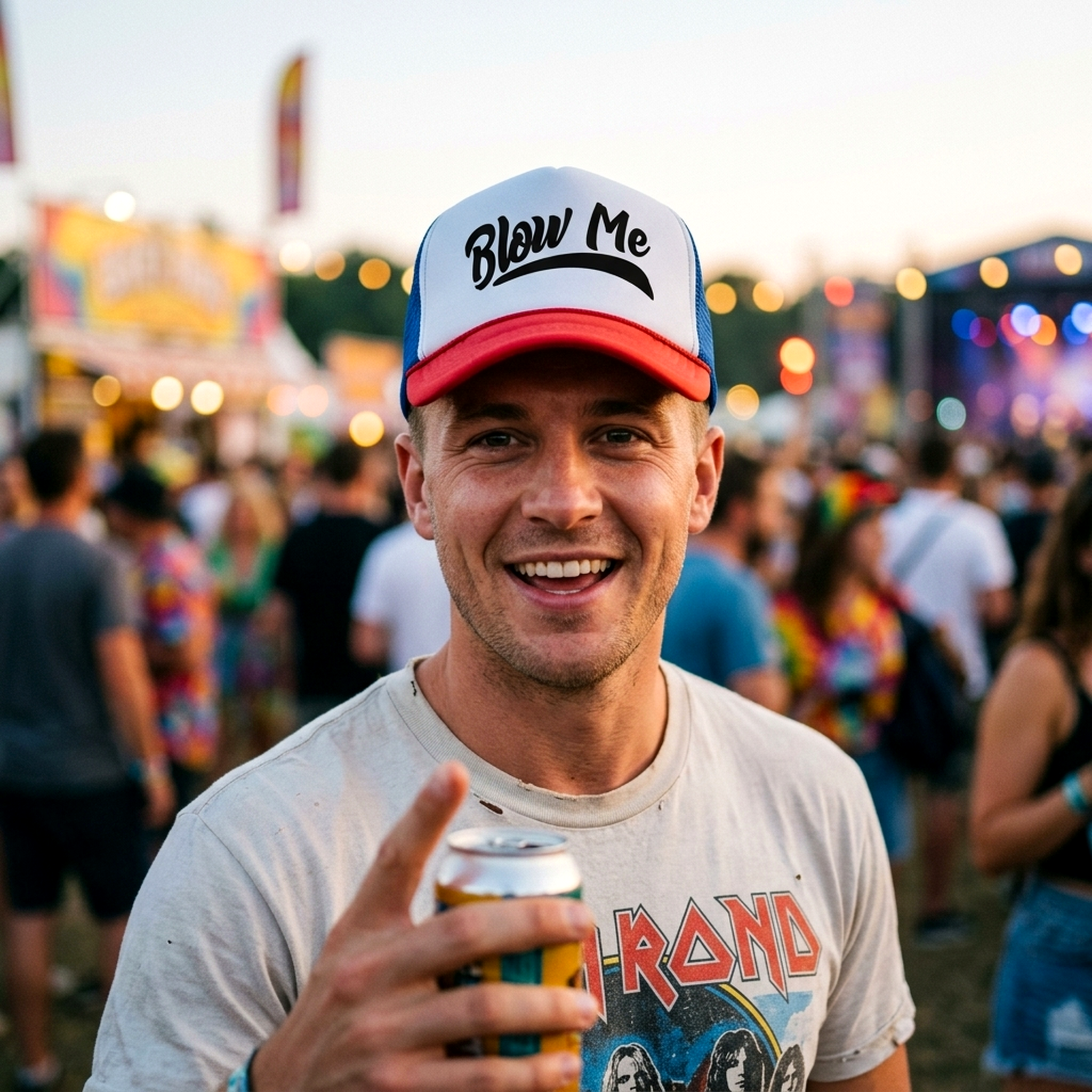 BLOW ME - Five Panel Retro Style TRUCKER Cap