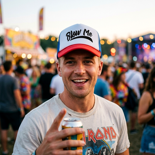 BLOW ME - Five Panel Retro Style TRUCKER Cap