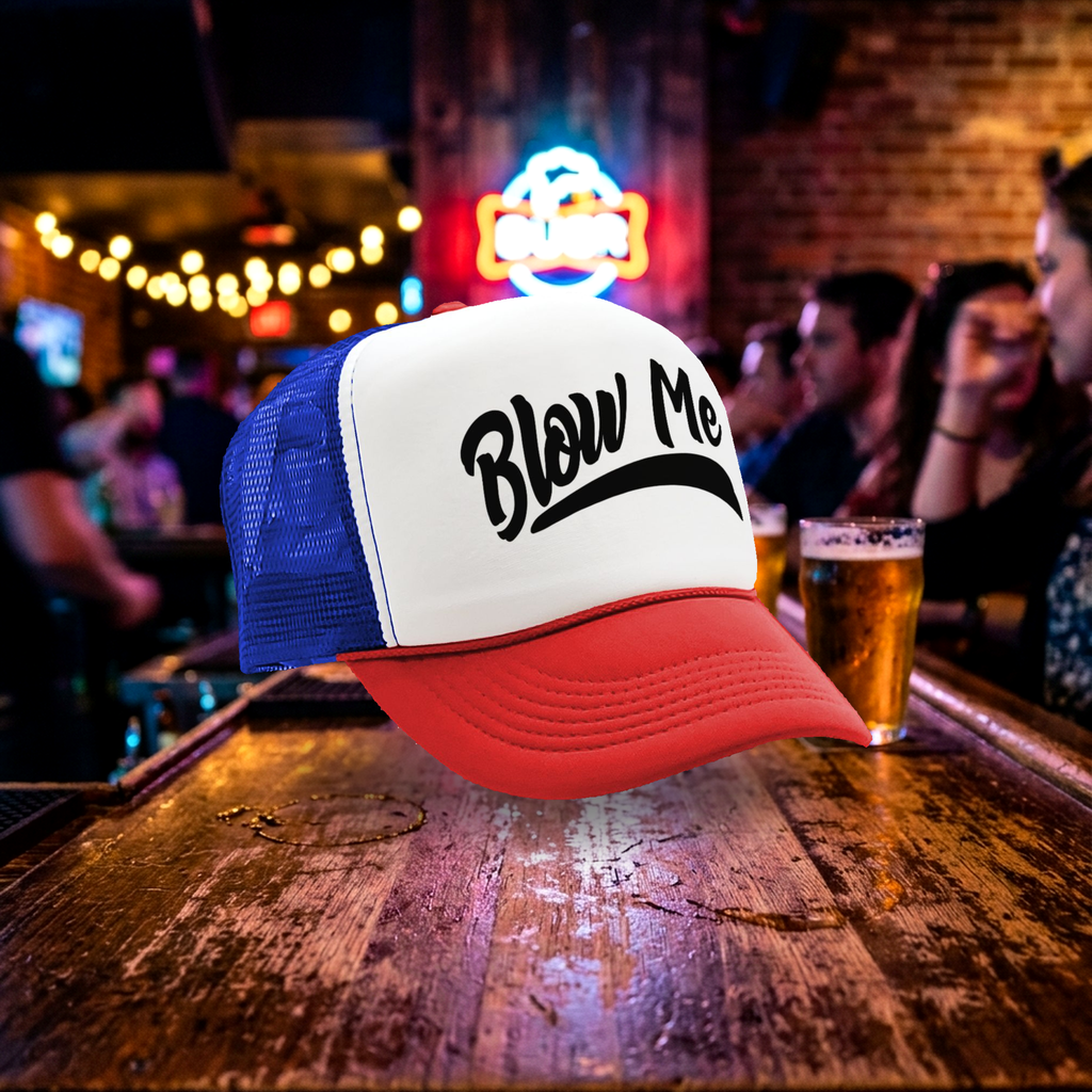 BLOW ME - Five Panel Retro Style TRUCKER Cap