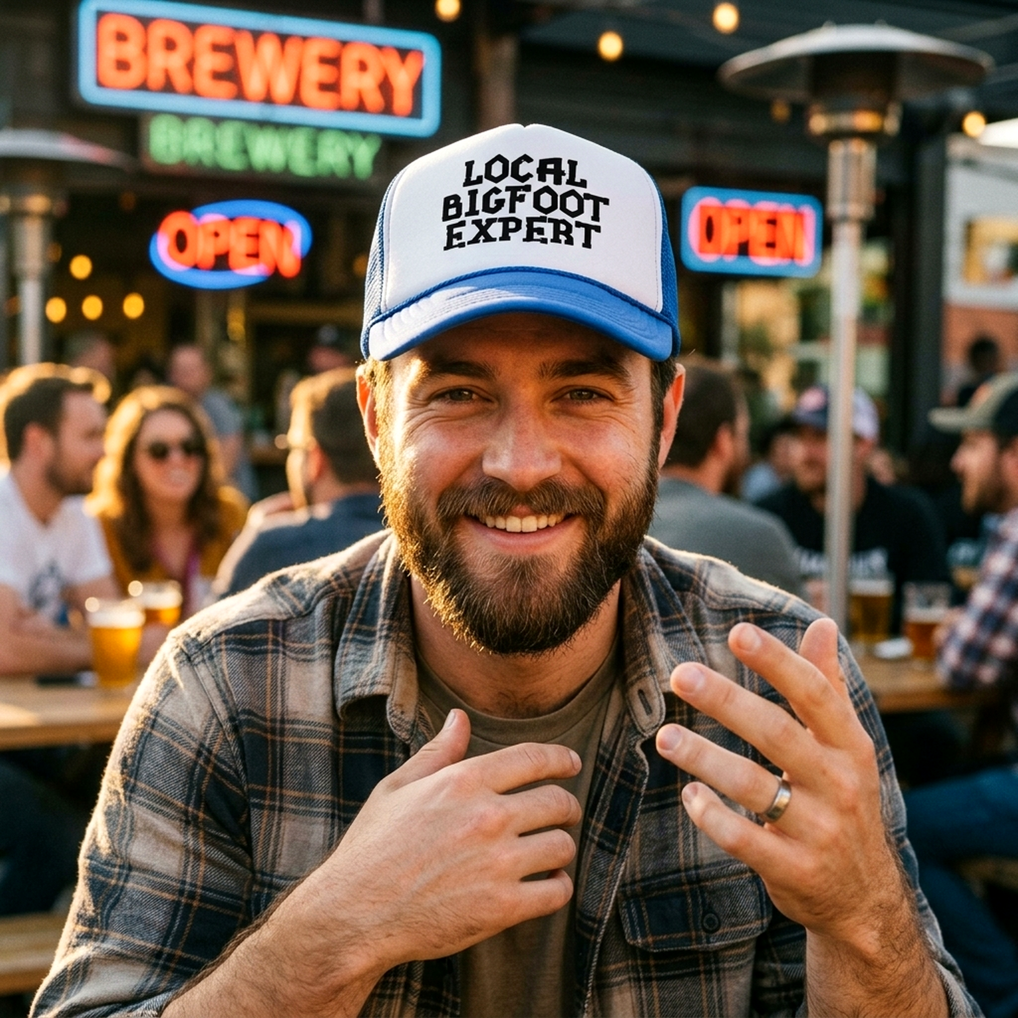 LOCAL BIGFOOT EXPERT - sasquatch - Five Panel Retro Style TRUCKER Cap