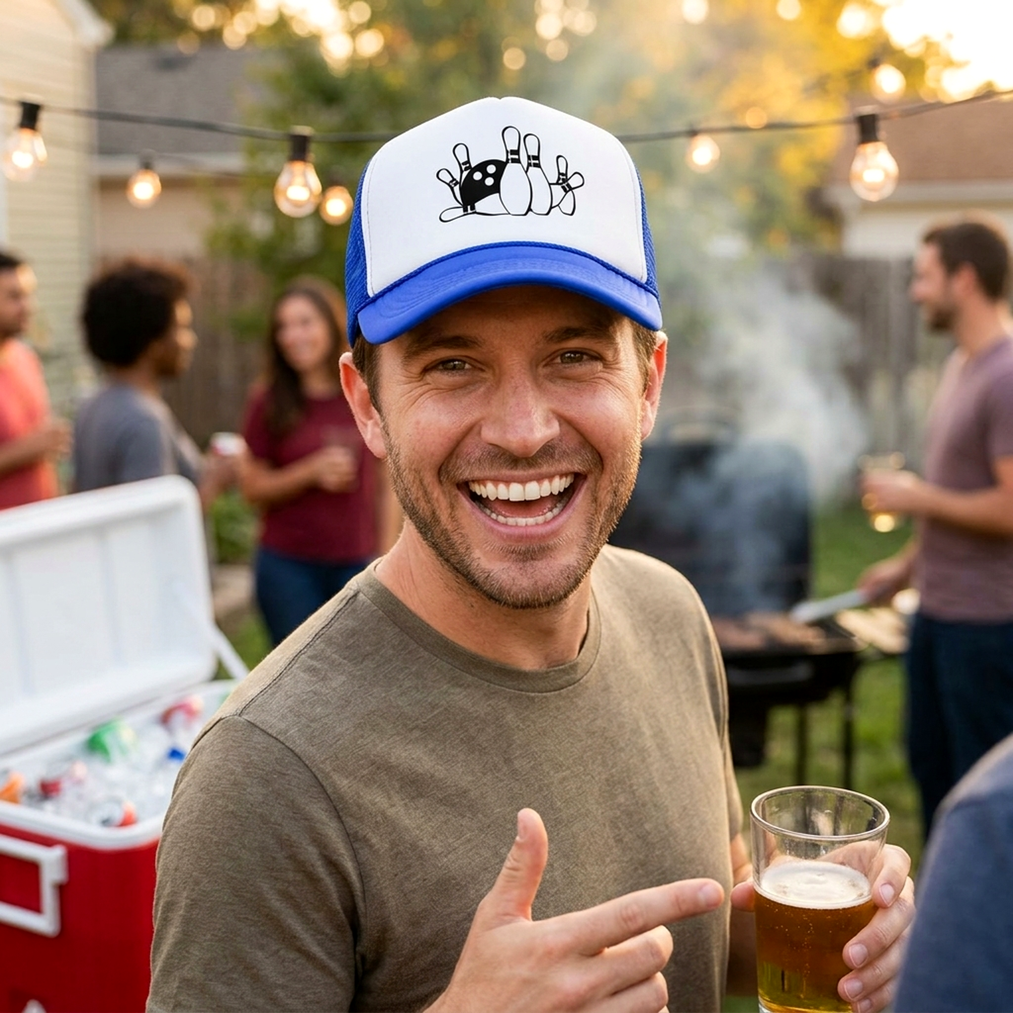 BOWLING - Five Panel Retro Style TRUCKER Cap