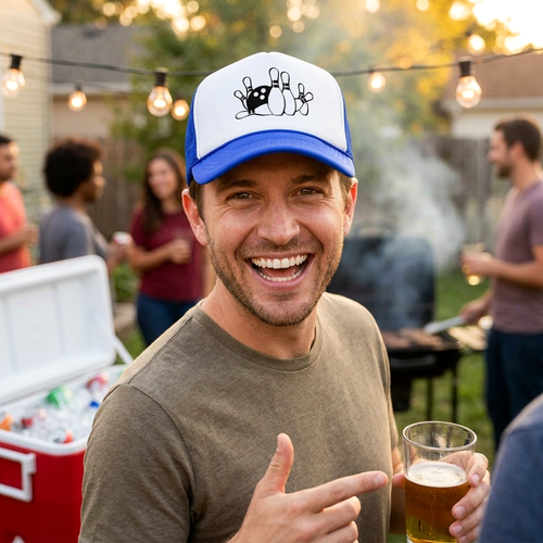 BOWLING - Five Panel Retro Style TRUCKER Cap