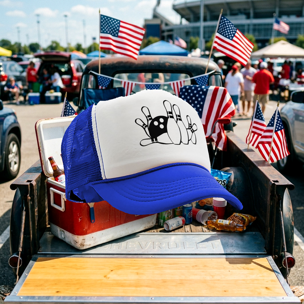 BOWLING - Five Panel Retro Style TRUCKER Cap