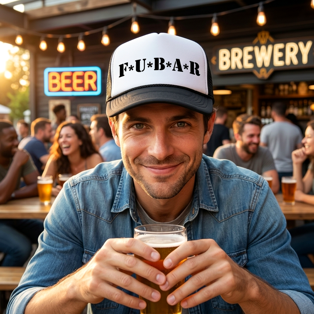 FUBAR - funny joke party gag - Mesh Trucker Hat Cap - Five Panel Retro Style TRUCKER Cap
