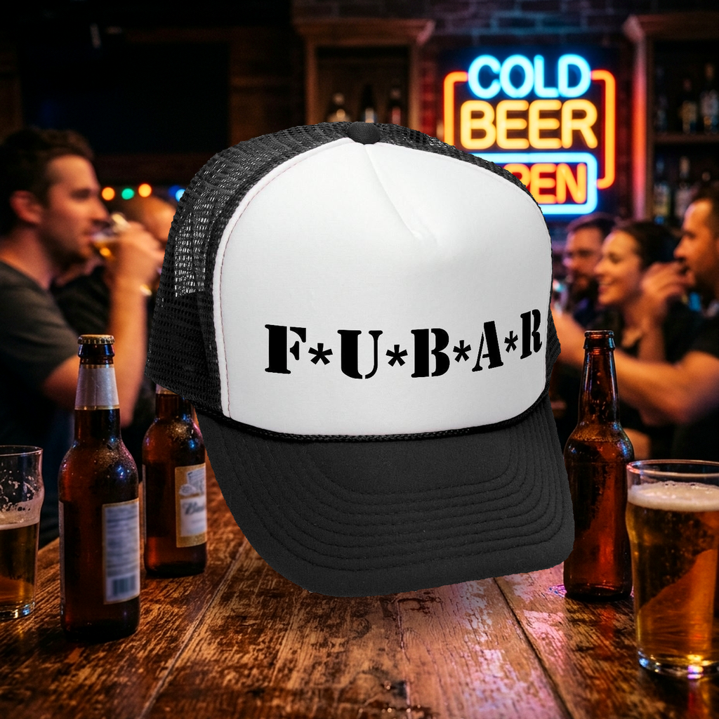 FUBAR - funny joke party gag - Mesh Trucker Hat Cap - Five Panel Retro Style TRUCKER Cap