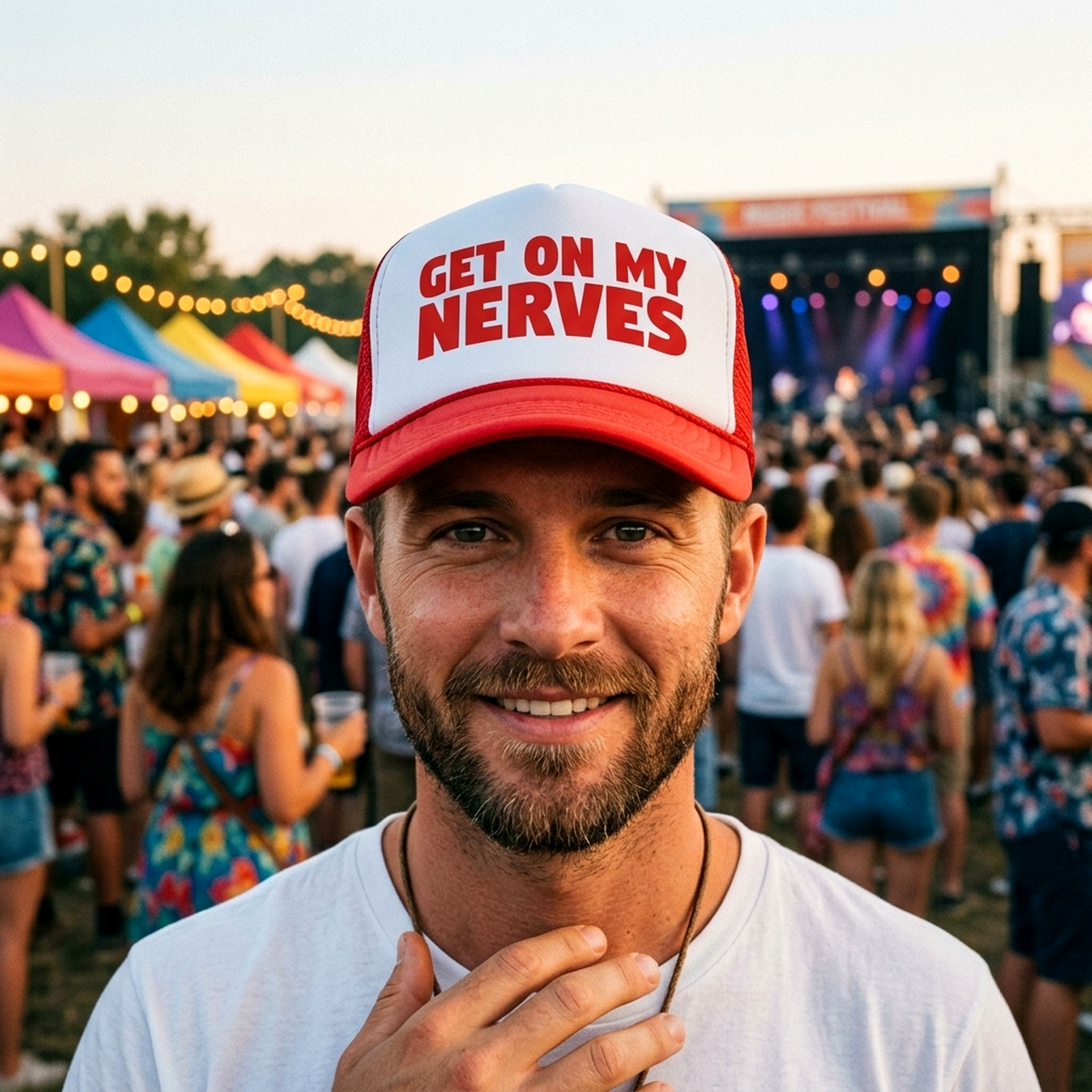 Get ON MY DICK - Not My NERVES - sexy gag - Vintage Retro Style Trucker Cap Hat - Five Panel Retro Style TRUCKER Cap