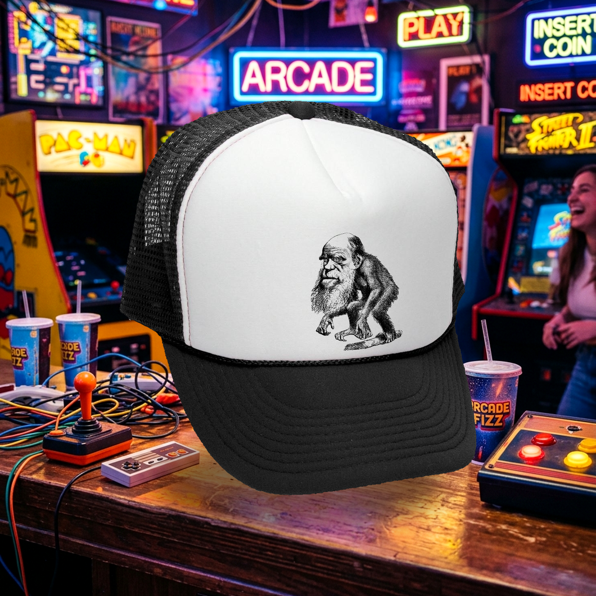 Darwin Trucker Hat - Mesh Cap - Five Panel Retro Style TRUCKER Cap