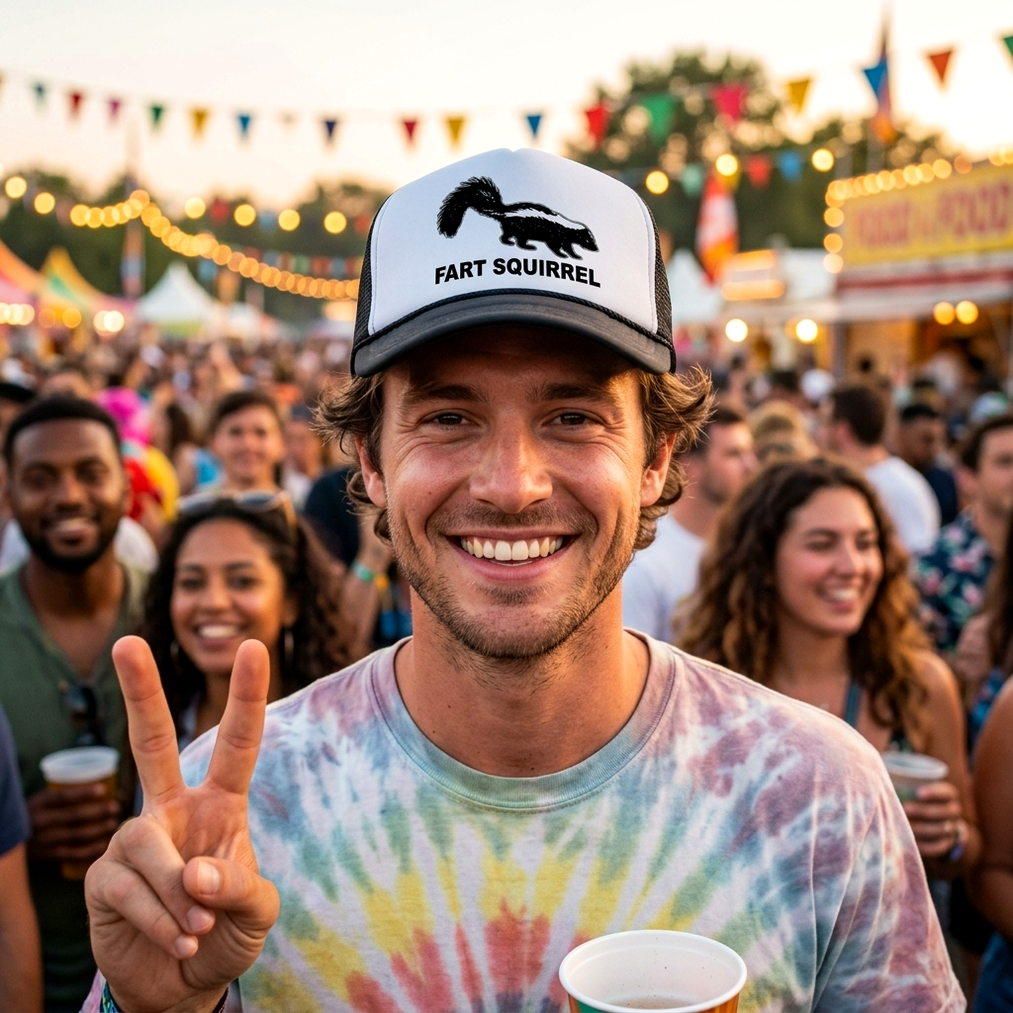 Fart Squirrel Trucker Hat - Mesh cap - Five Panel Retro Style TRUCKER Cap
