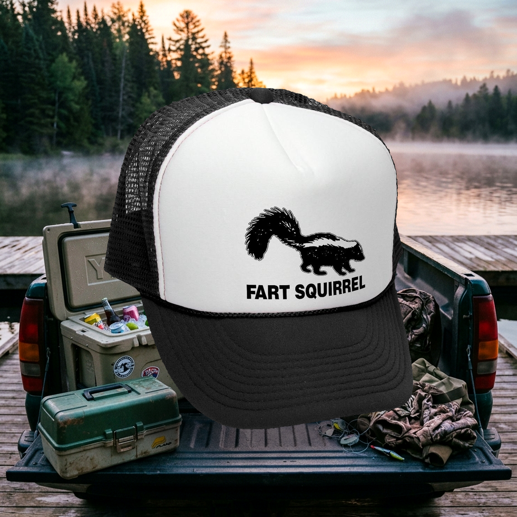Fart Squirrel Trucker Hat - Mesh cap - Five Panel Retro Style TRUCKER Cap