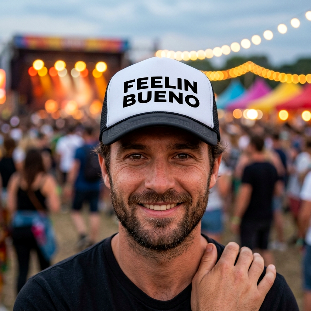 Feelin Bueno Trucker Hat - Five Panel Retro Style TRUCKER Cap