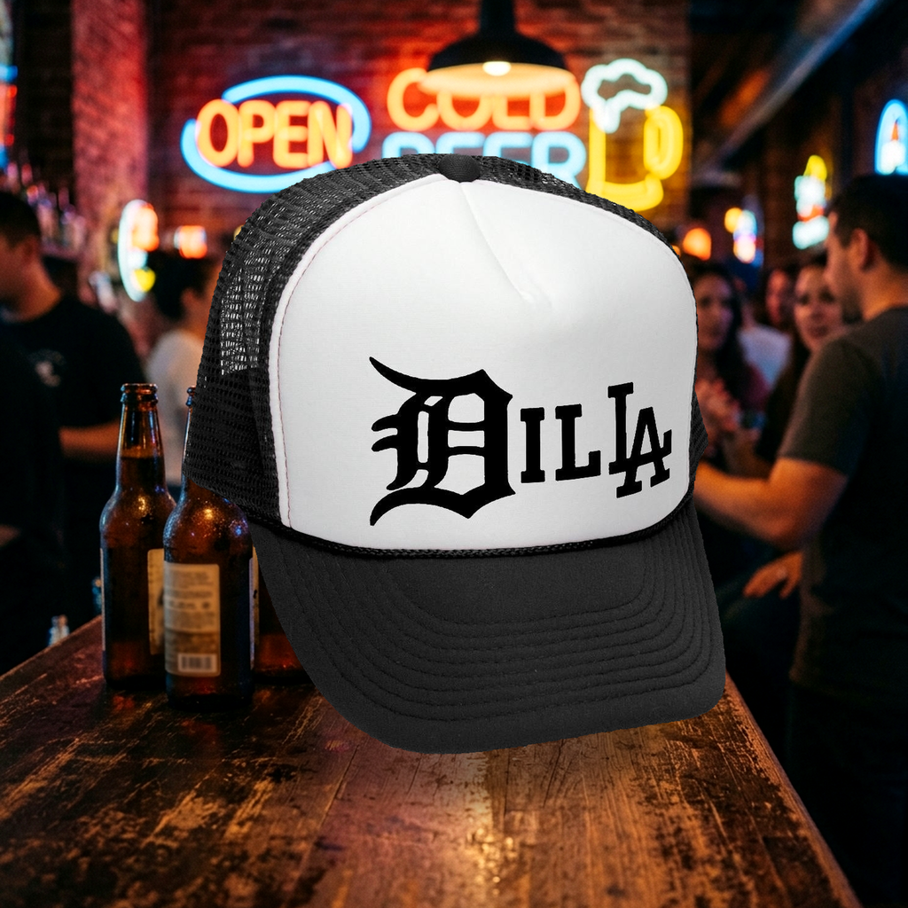 Dilla Trucker Hat - Mesh Cap - Five Panel Retro Style TRUCKER Cap