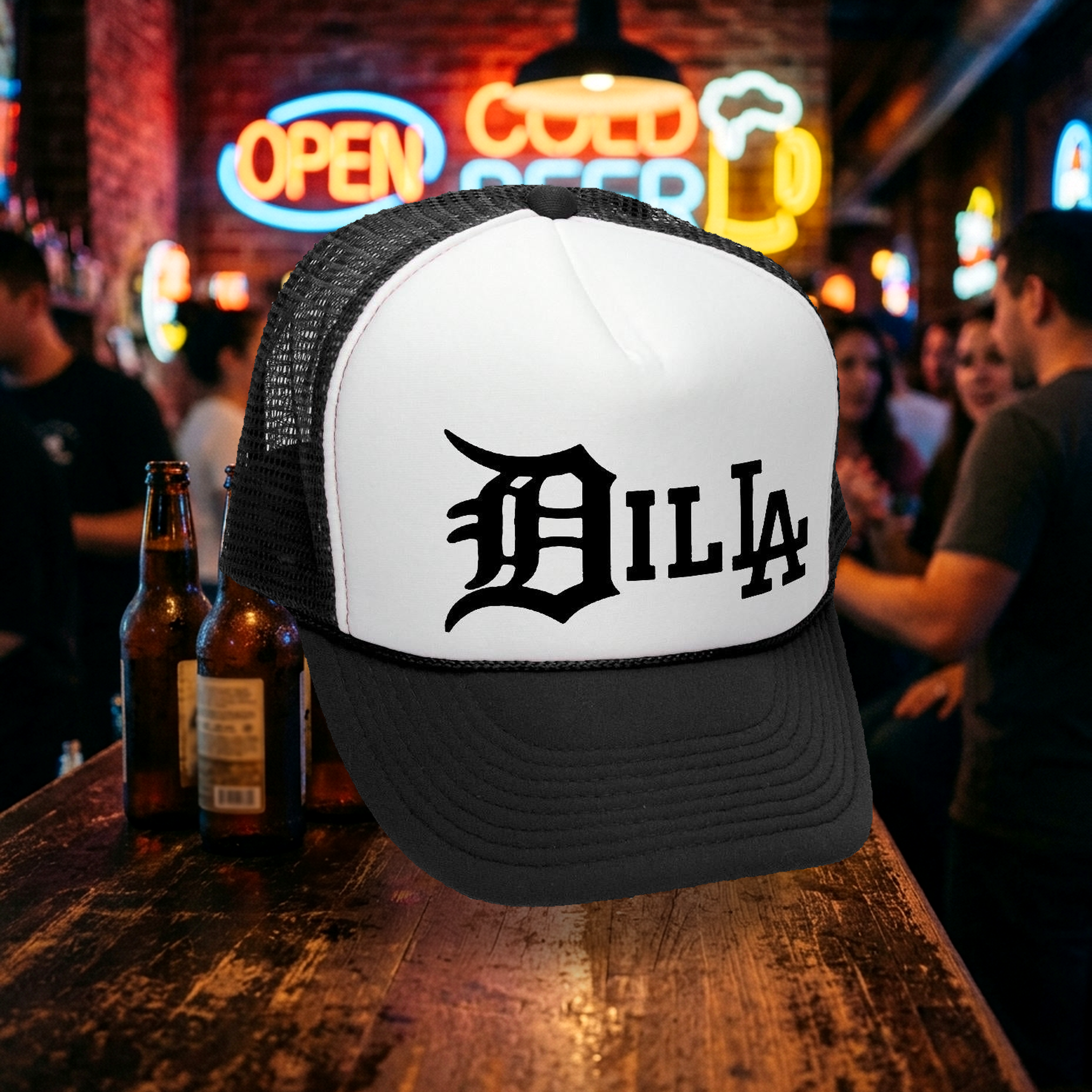 Dilla Trucker Hat - Mesh Cap - Five Panel Retro Style TRUCKER Cap