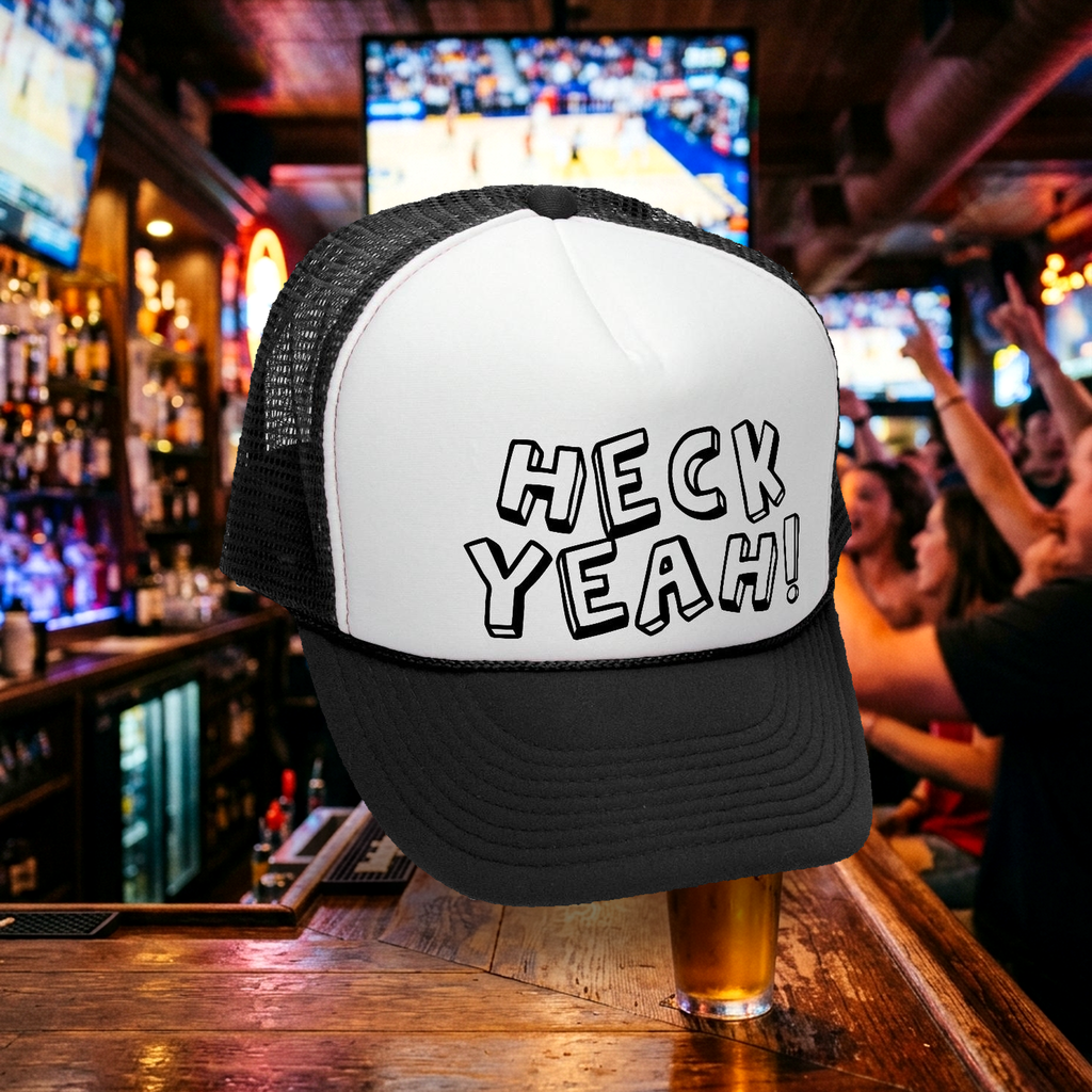 heckyeah Trucker Hat - Mesh Cap - Five Panel Retro Style TRUCKER Cap