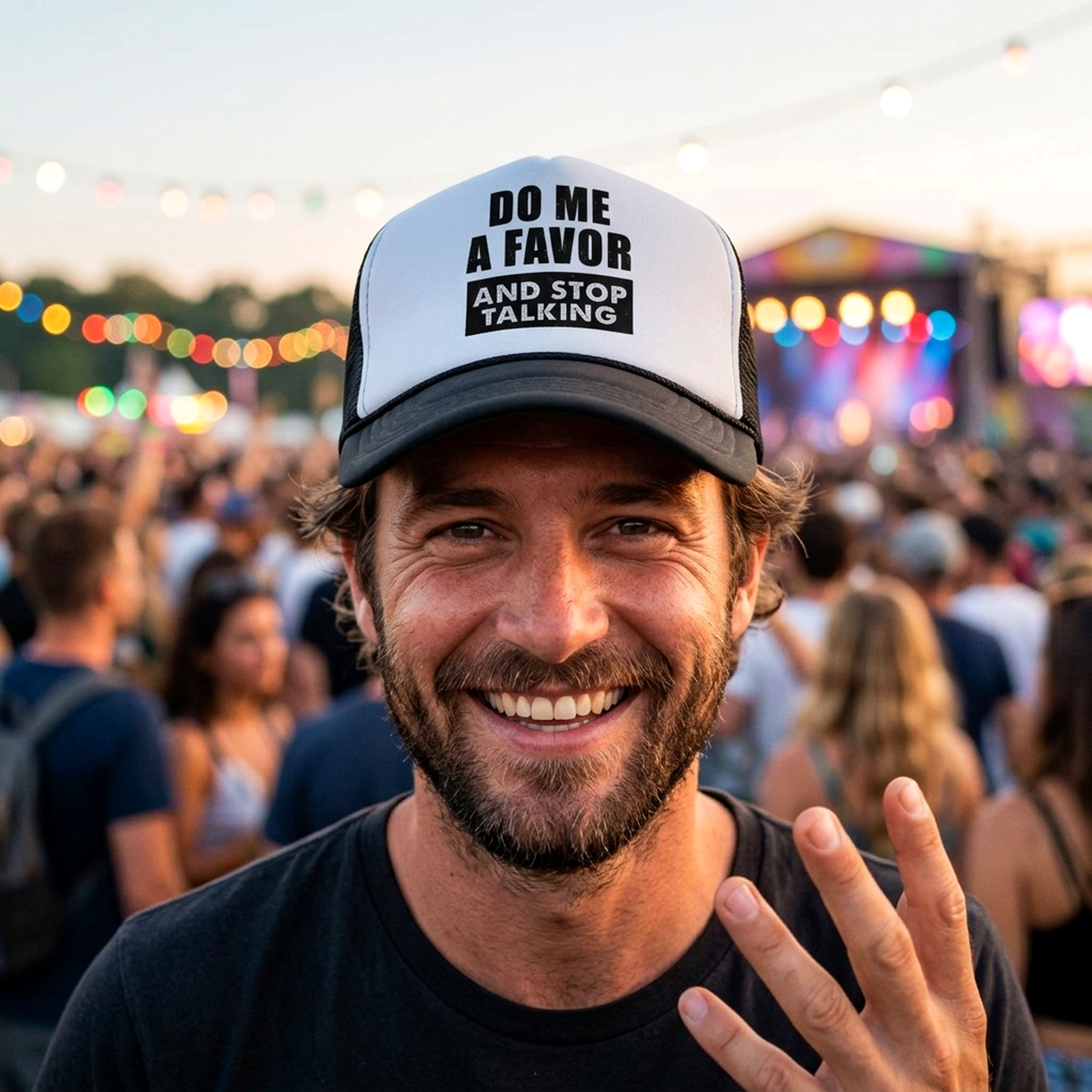 Do Me a Favor - STOP TALKING - Vintage Retro Style Trucker Cap Hat - Five Panel Retro Style TRUCKER Cap