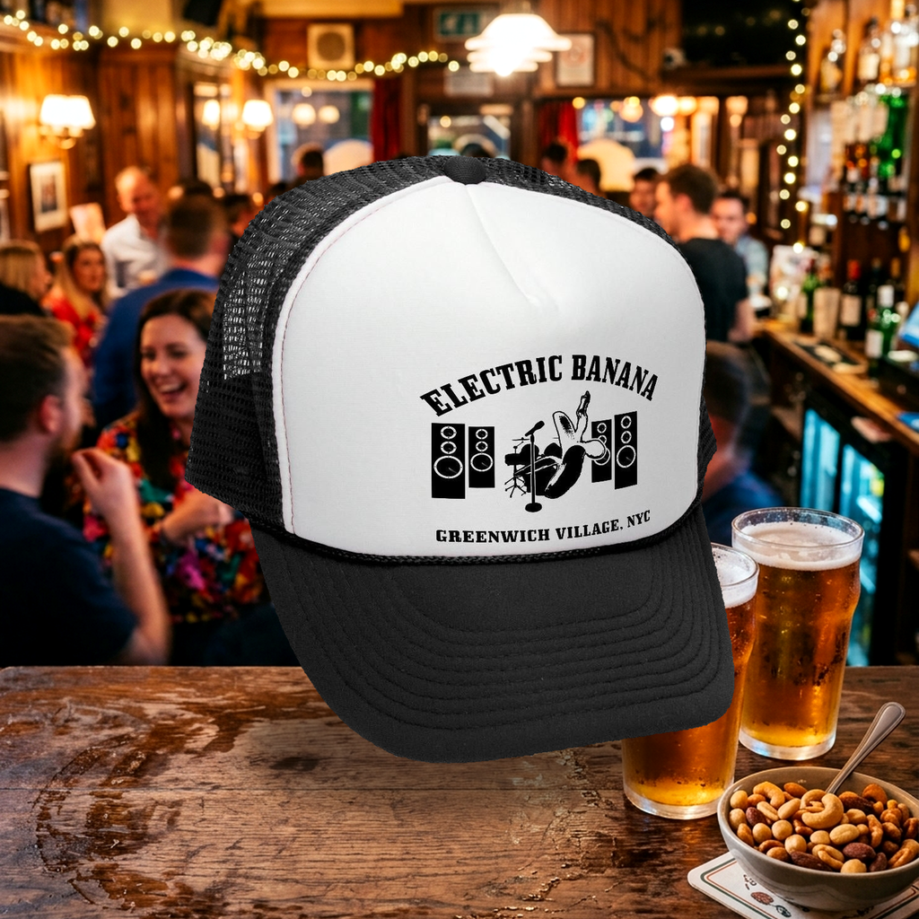 Electric Banana Trucker Hat - Mesh Cap - Five Panel Retro Style TRUCKER Cap